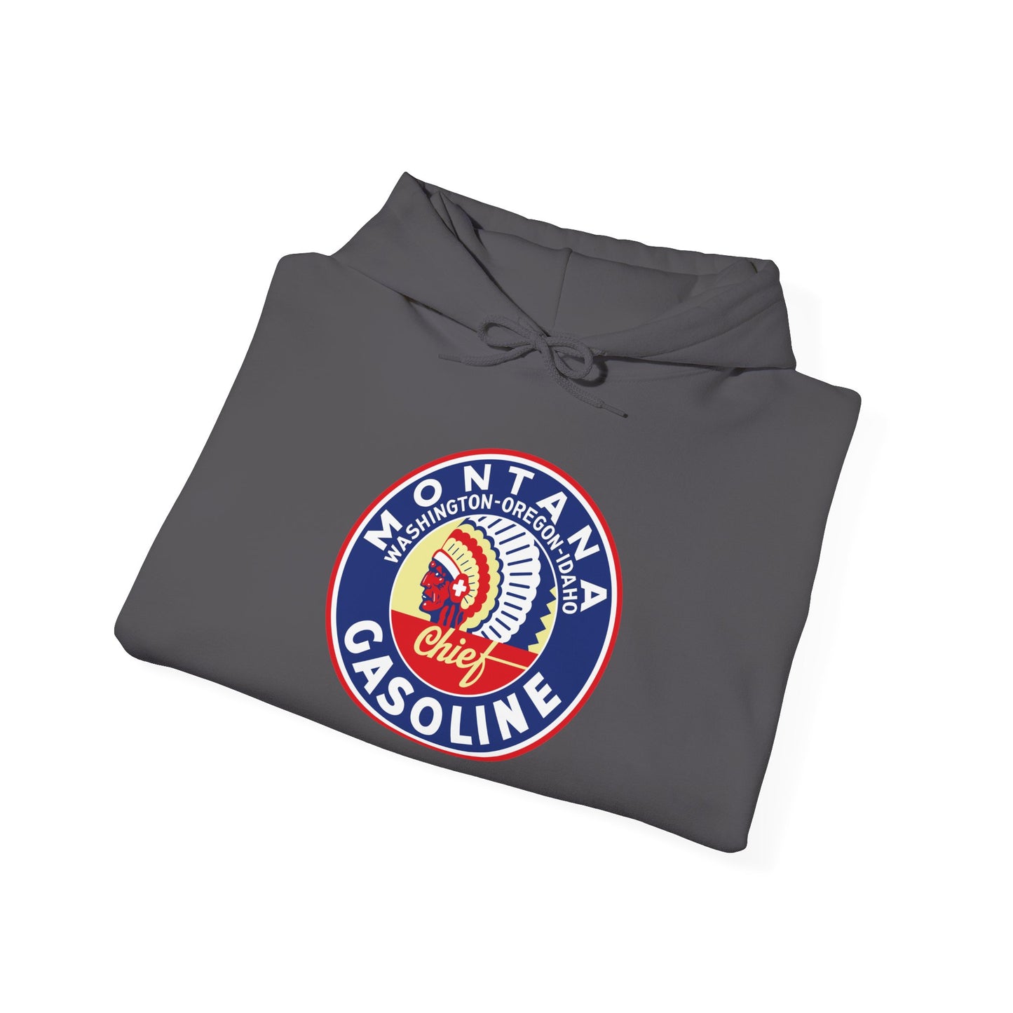 Montana Chief Gasoline Hoodie — Vintage Northwest Petroliana | The Faded Label Co.