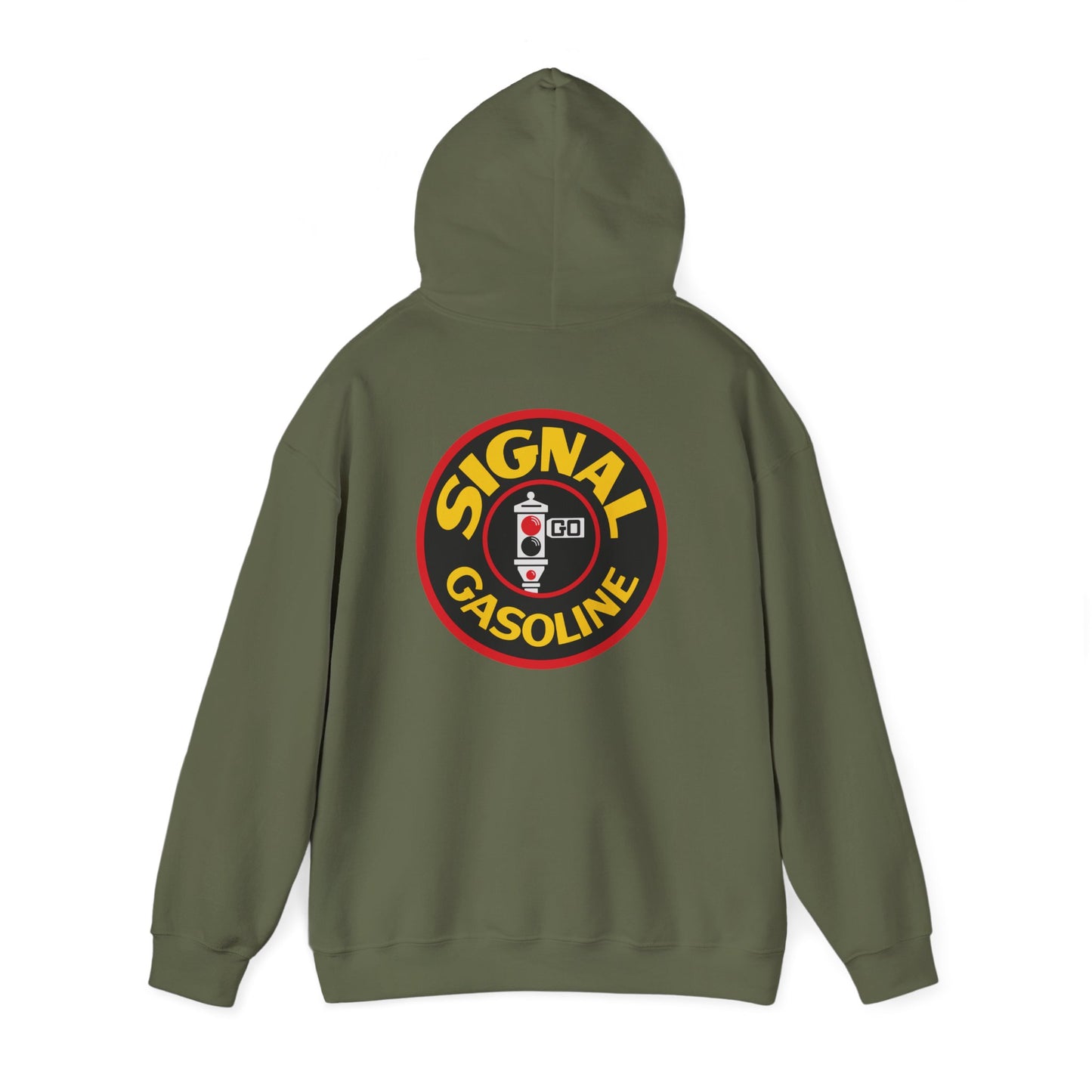 Signal Gasoline Hoodie — Vintage Traffic Signal Petroliana | The Faded Label Co.
