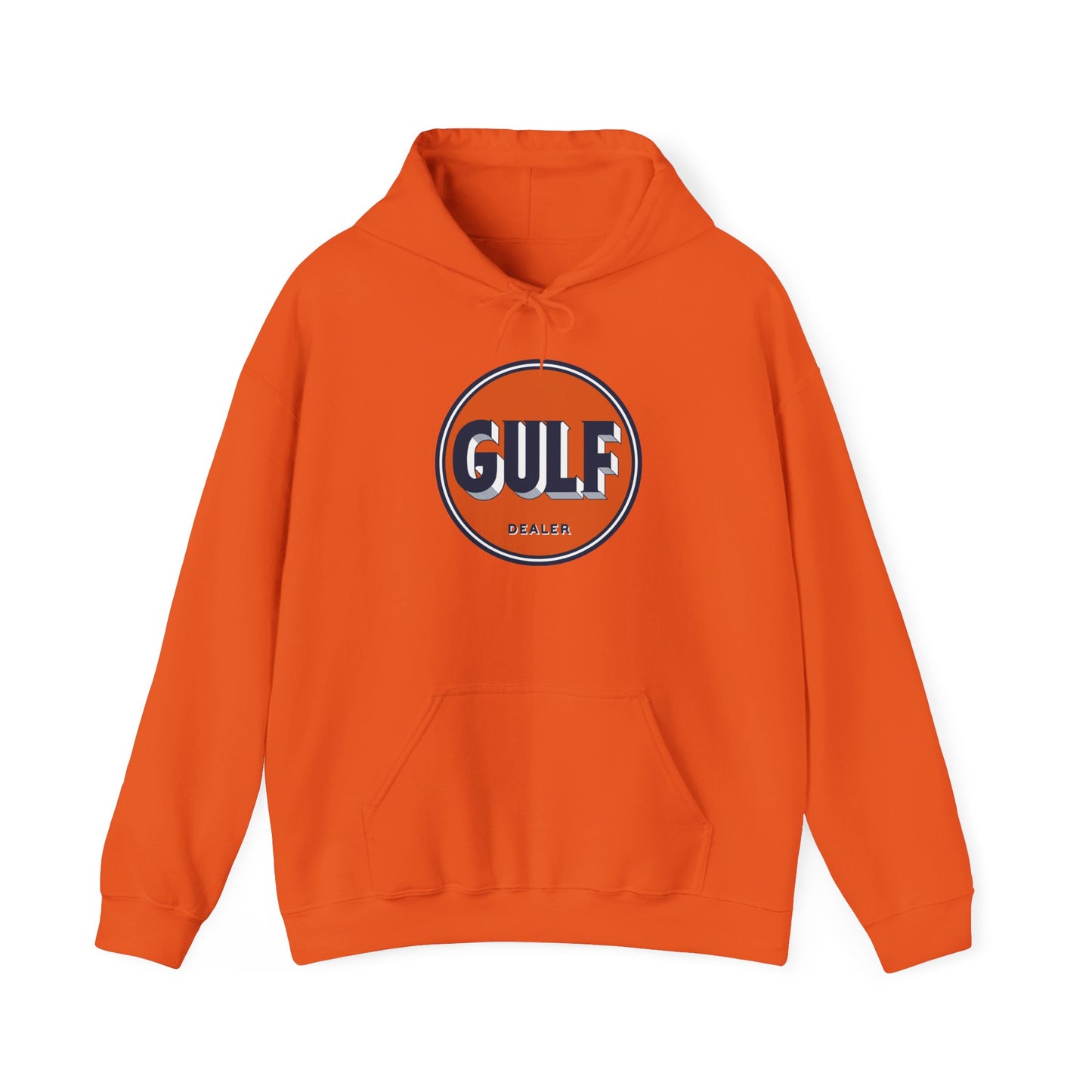 Gulf dealer Logo Hoodie — Vintage Orange Gas Station Crewneck
