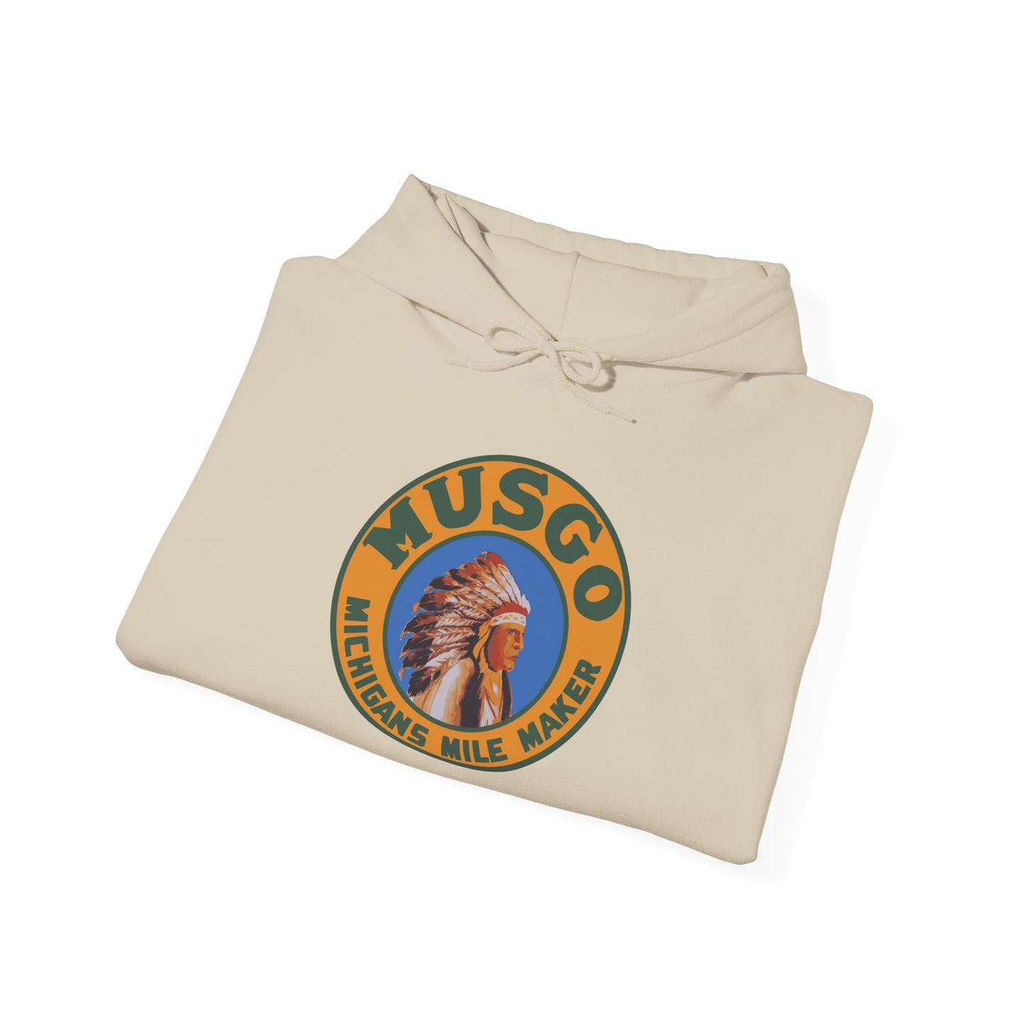 MUsgo Michigan’s Mile Maker Hoodie —Retro Native Chief Logo Sweatshirt