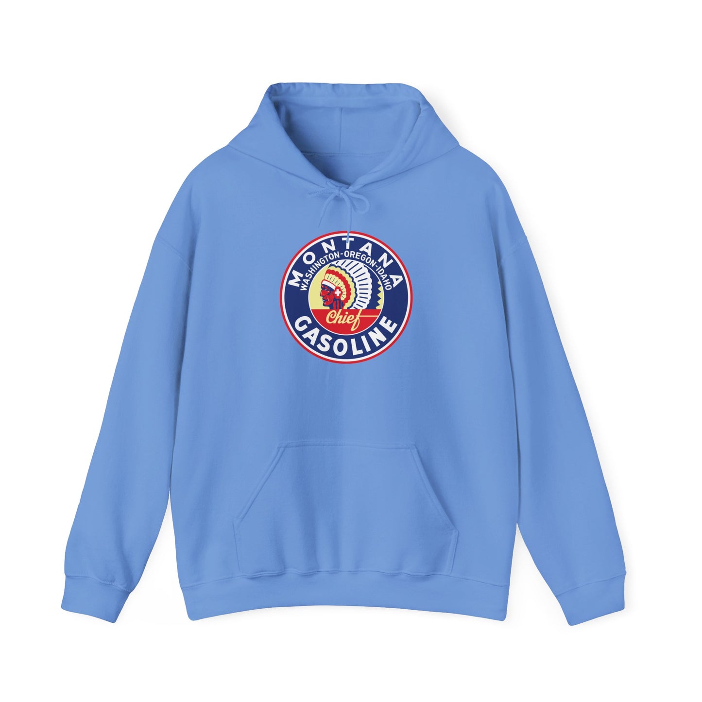 Montana Chief Gasoline Hoodie — Vintage Northwest Petroliana | The Faded Label Co.