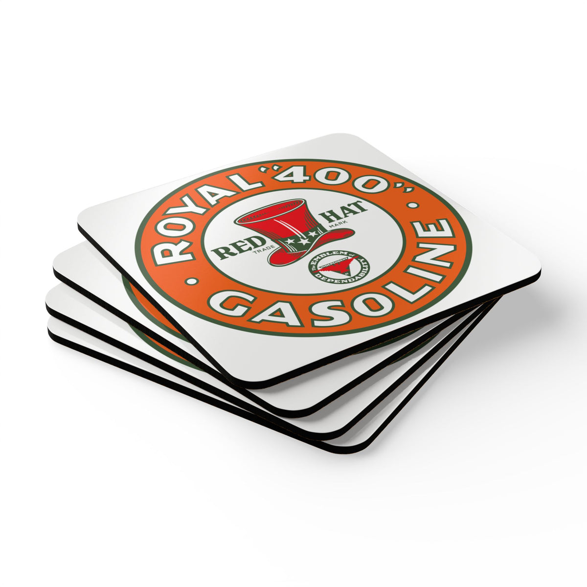 Red Hat Royal 400 Coaster Set — Vintage Rare Petroliana Gift | The Faded Label Co.