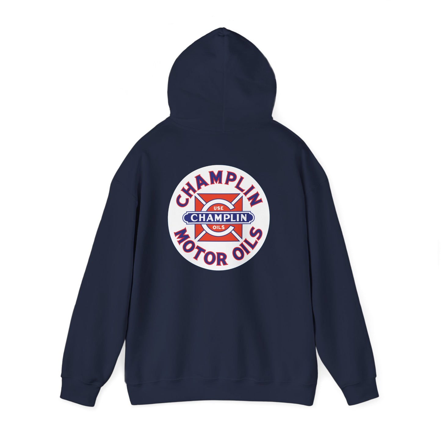 Champlin Motor Oils Hoodie — Vintage Gasoline Logo Pullover