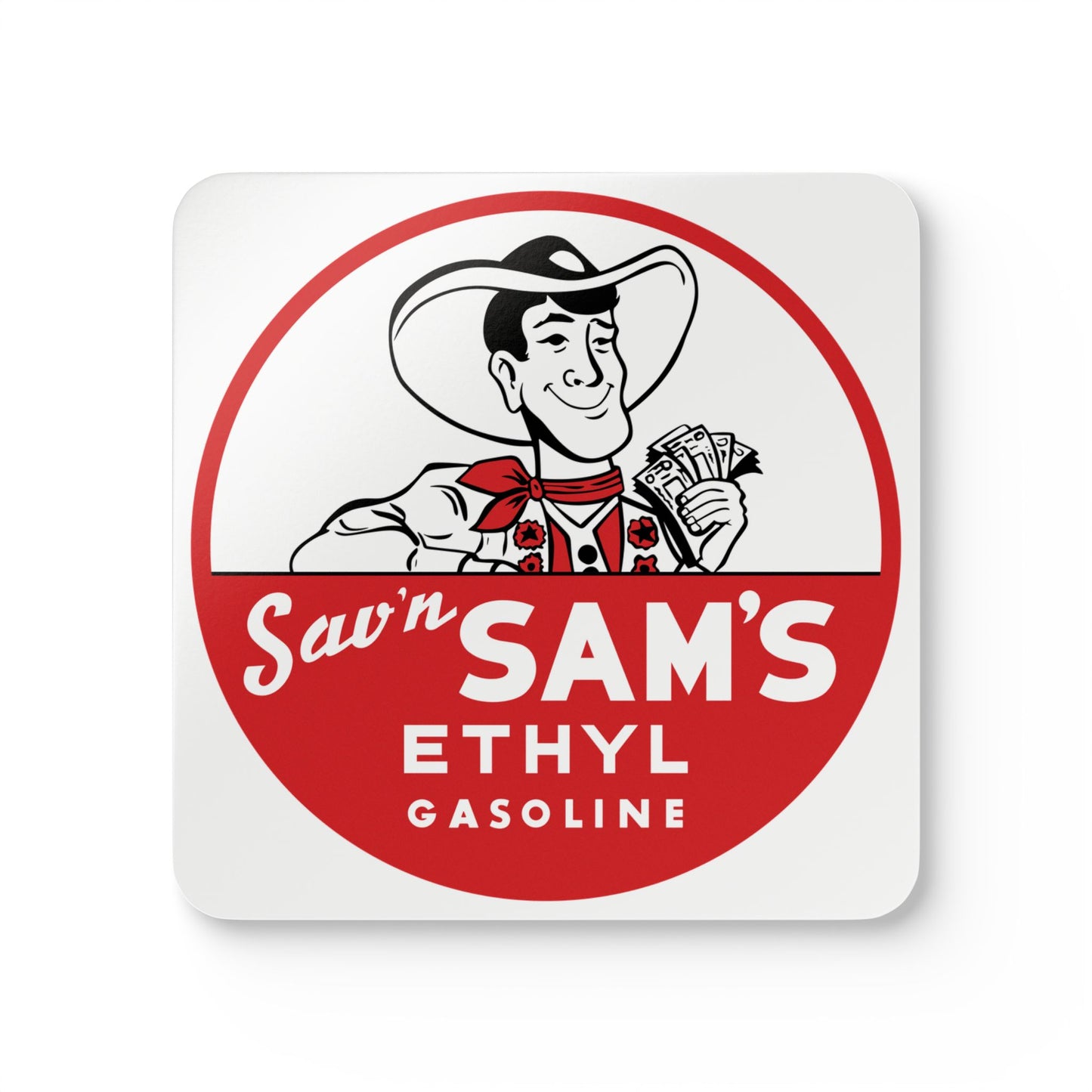 Sam's Ethyl coaster set — vintage petroliana gift — The Faded Label Co.