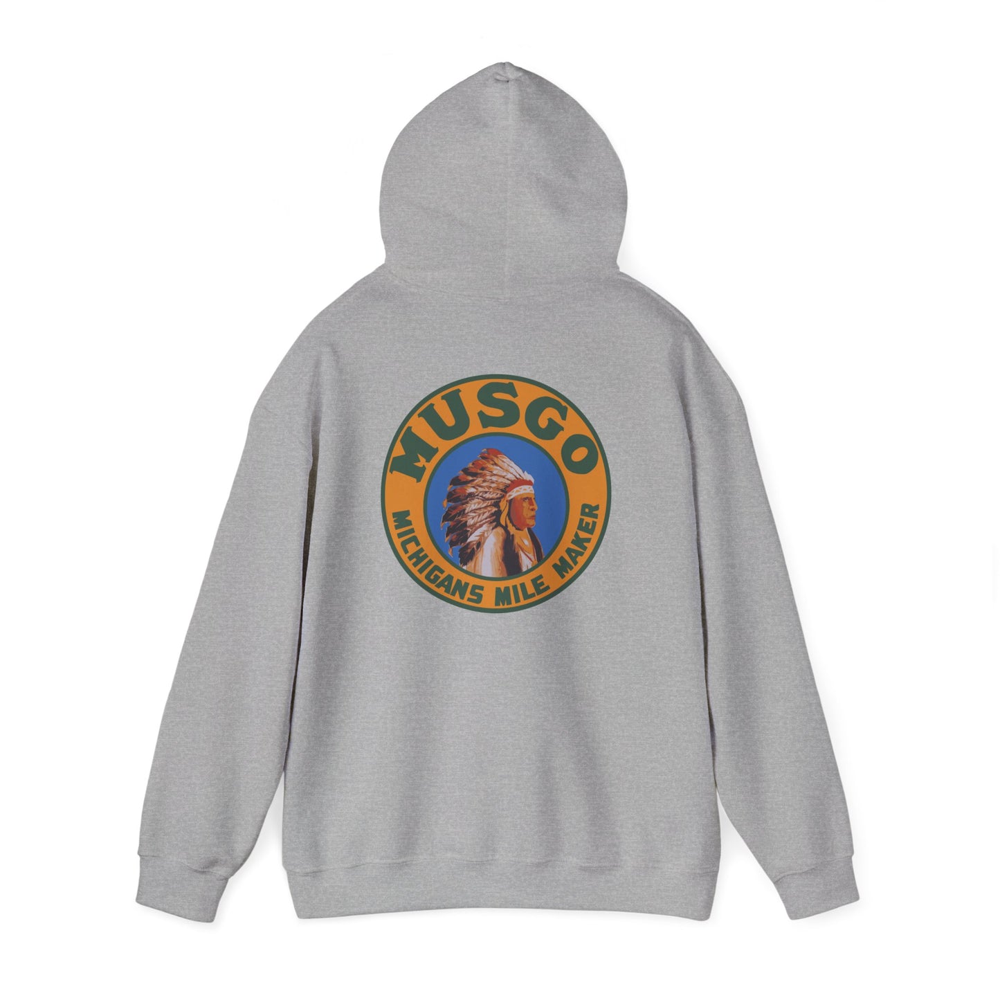 MUsgo Michigan’s Mile Maker Hoodie —Retro Native Chief Logo Sweatshirt