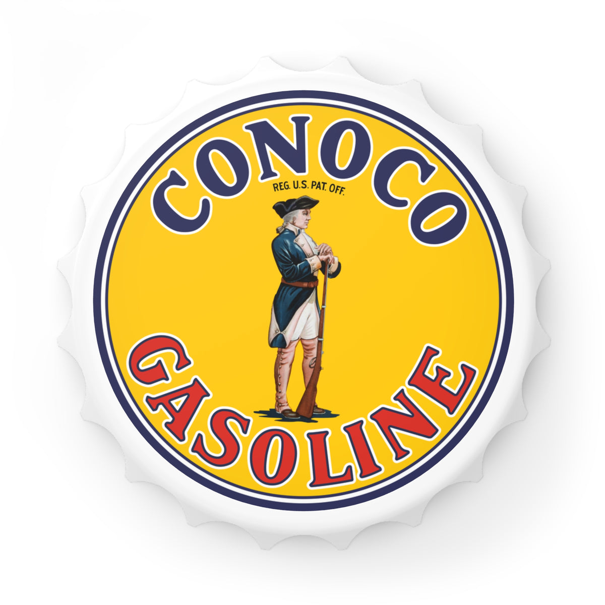Conoco Minute Man bottle opener — vintage petroliana gift — The Faded Label Co.