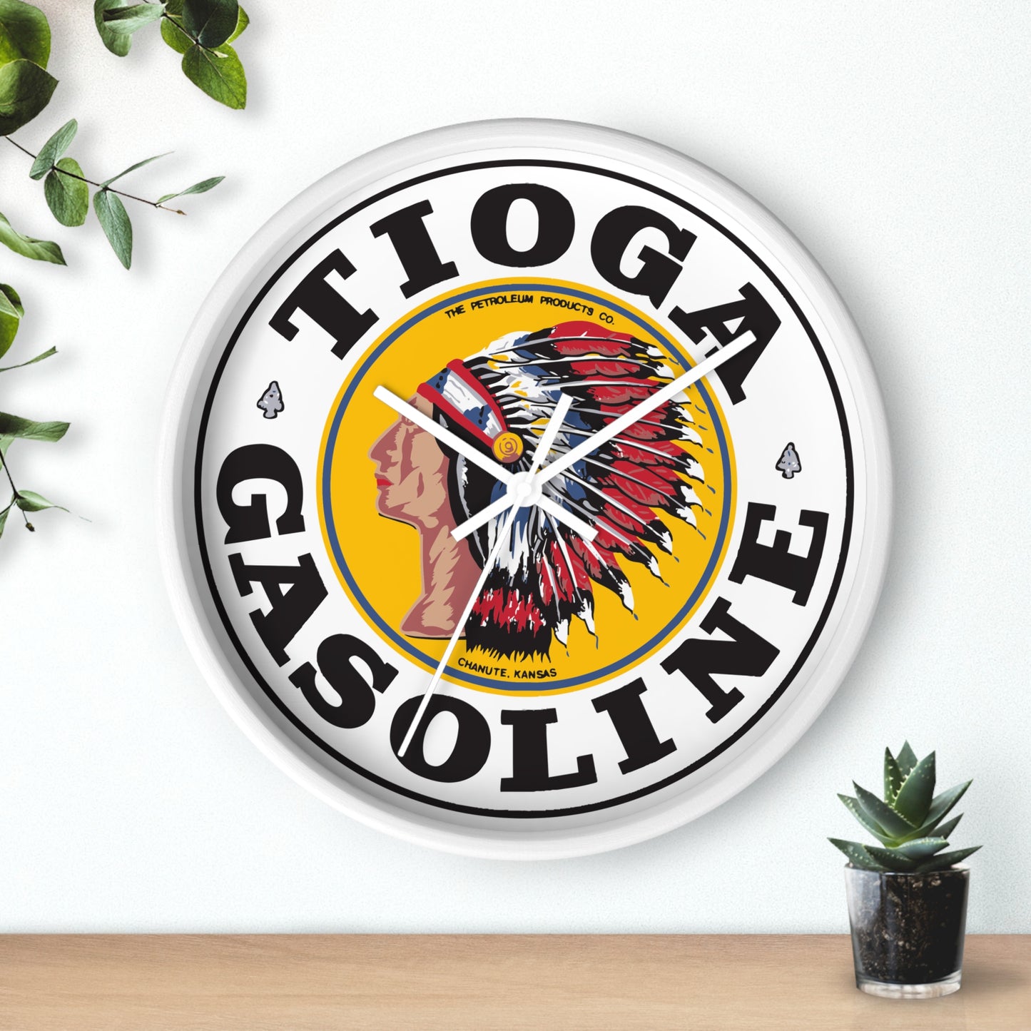 Tioga Gasoline Wall Clock — Vintage Petroliana Gift | The Faded Label Co.