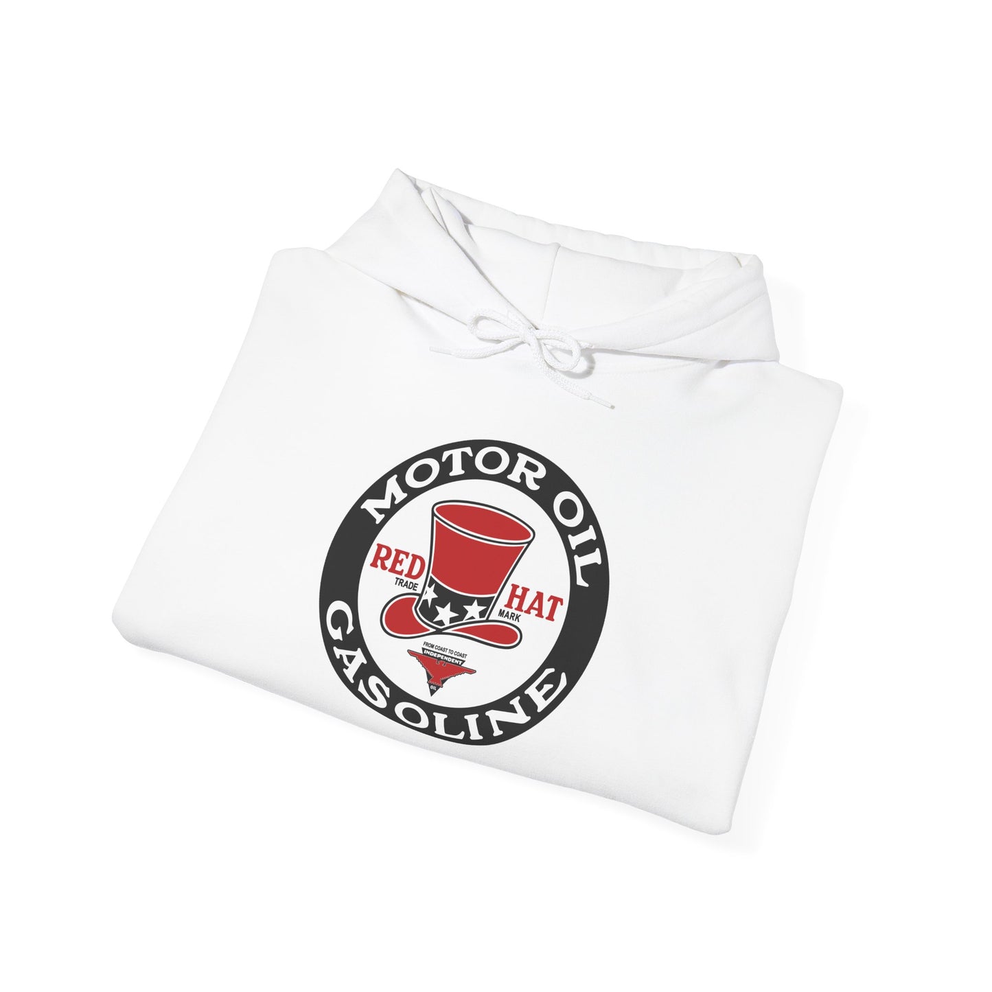 Red Hat Motor Oil Gasoline Hoodie – Retro Vintage Gas & Mechanic Sweatshirt