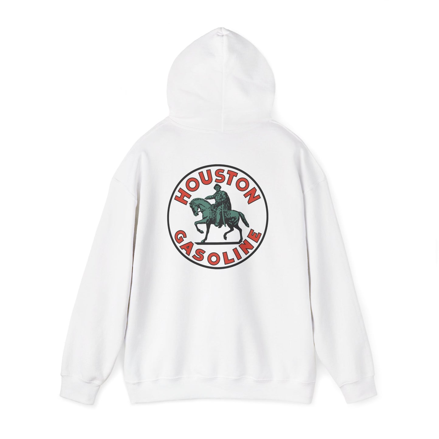 Houston Gasoline Logo Hoodie — Vintage Equestrian Gas Station Crewneck