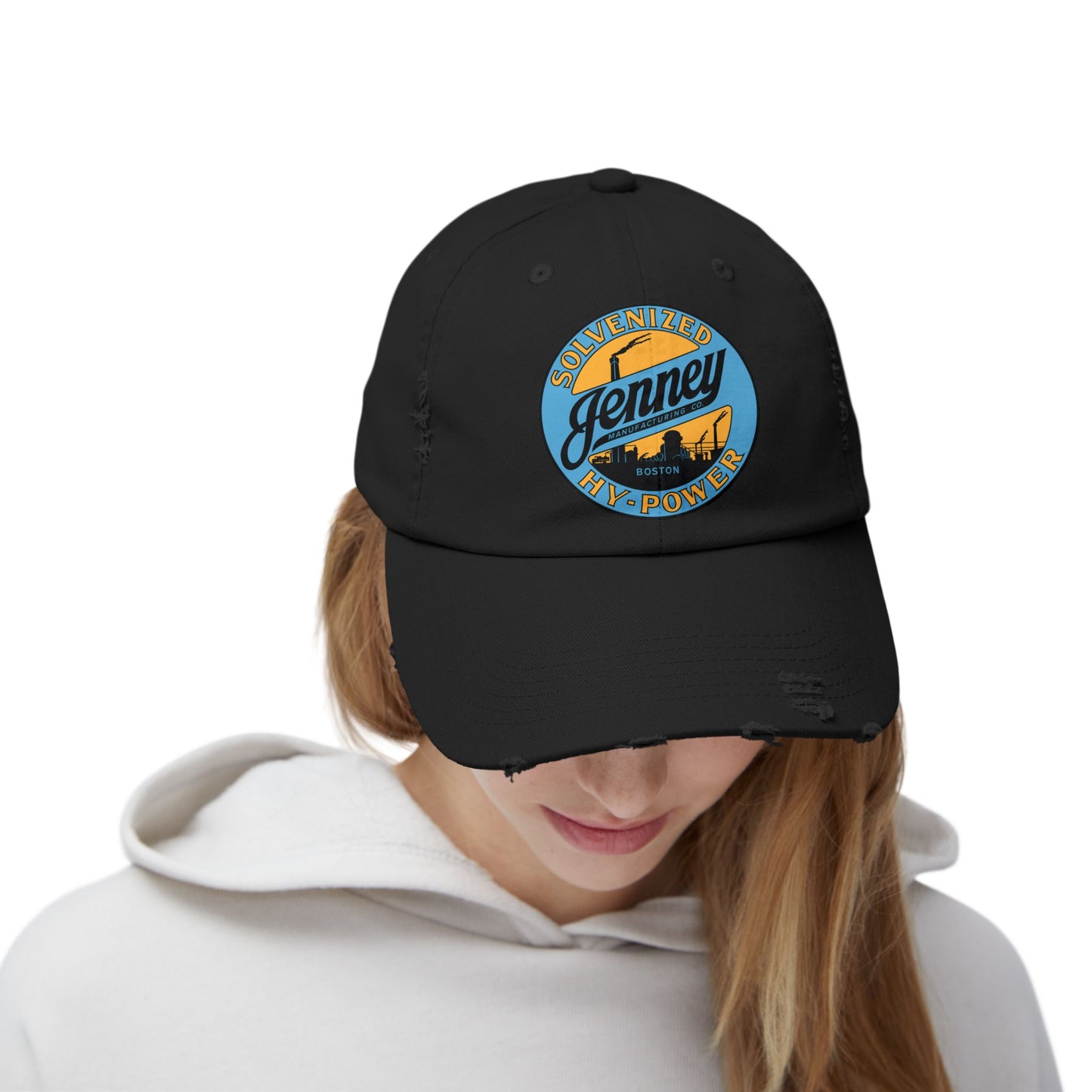 Jenney Gasoline Distressed Cap — Vintage New England Petroliana Hat | The Faded Label Co.
