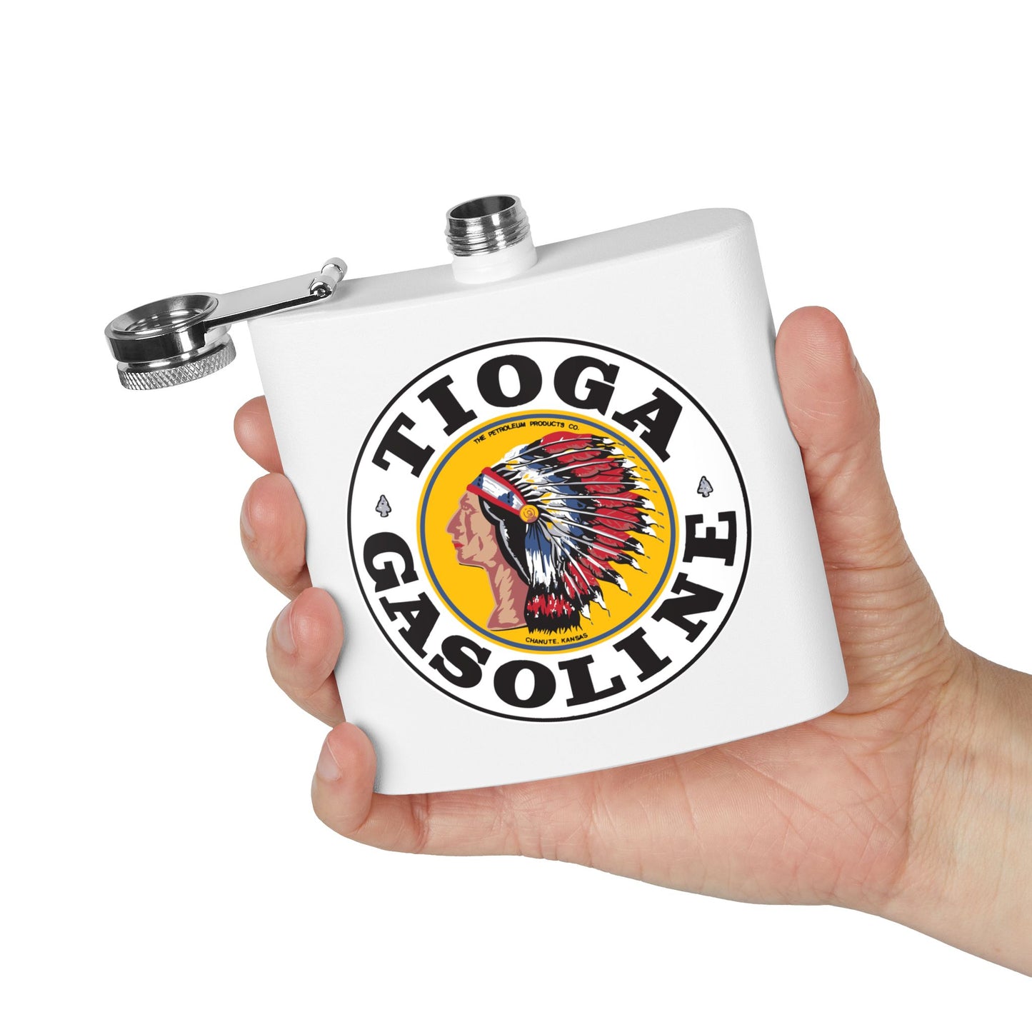 Tioga Gasoline Flask — Vintage Petroliana Gift | The Faded Label Co.