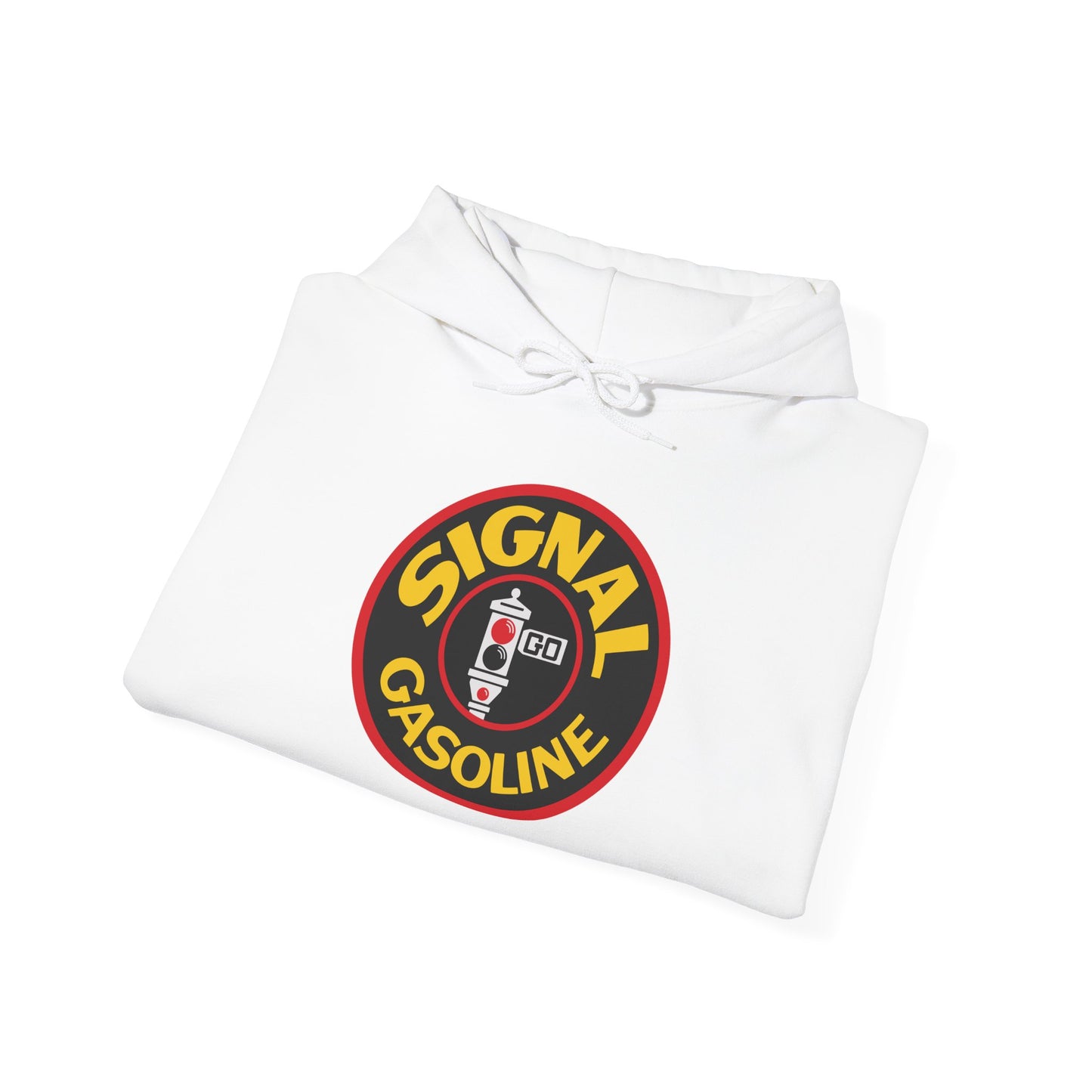 Signal Gasoline Vintage Logo Hoodie — Retro Petrol Sign Pullover