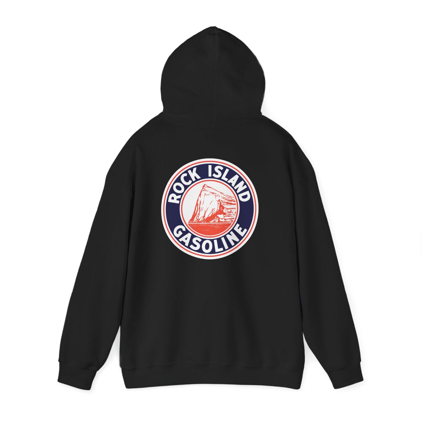 Rock Island Gasoline Hoodie — Vintage Gas Station Logo Pullover