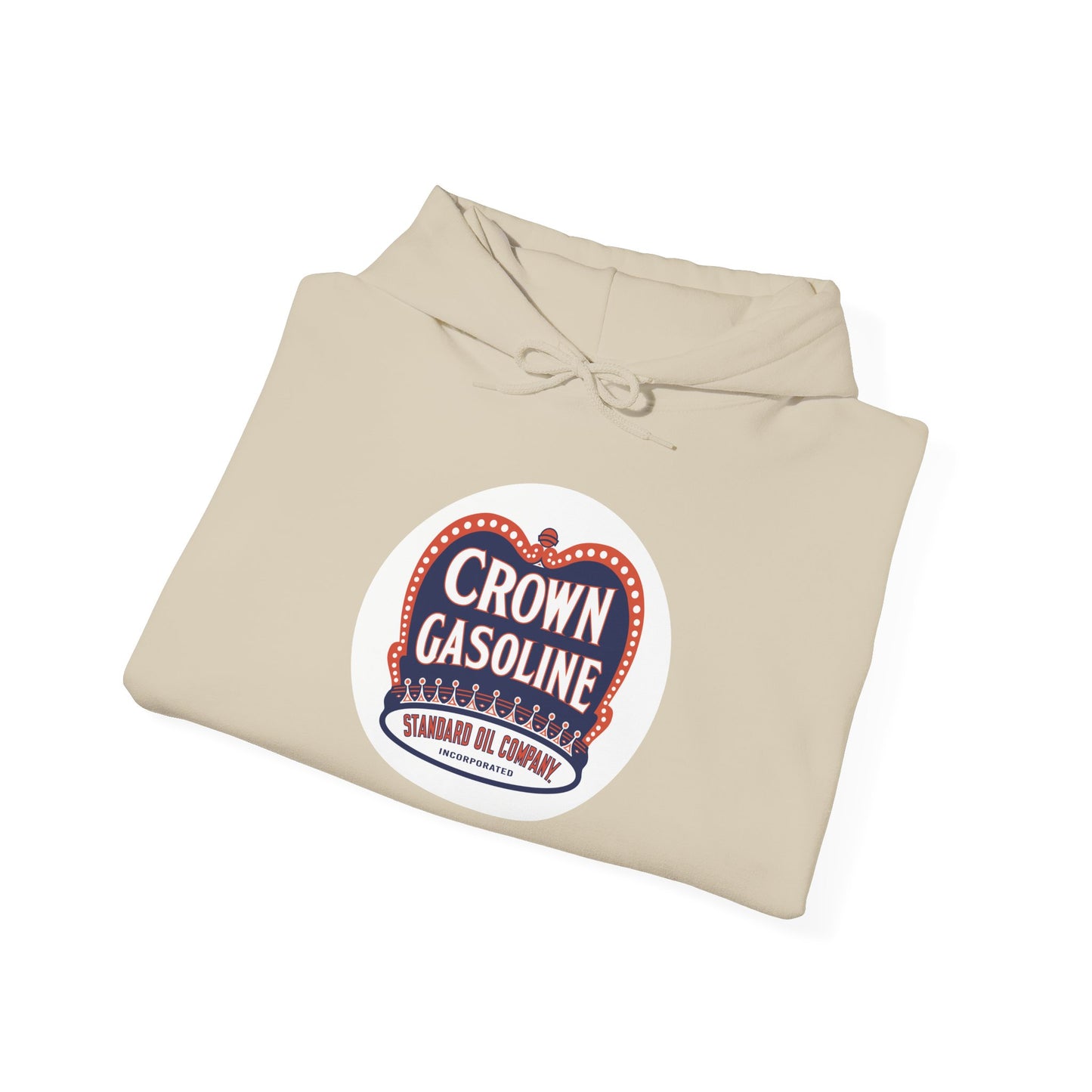 Crown Gasoline Vintage Logo Hoodie – Retro Gas Station Graphic Sweatshirt