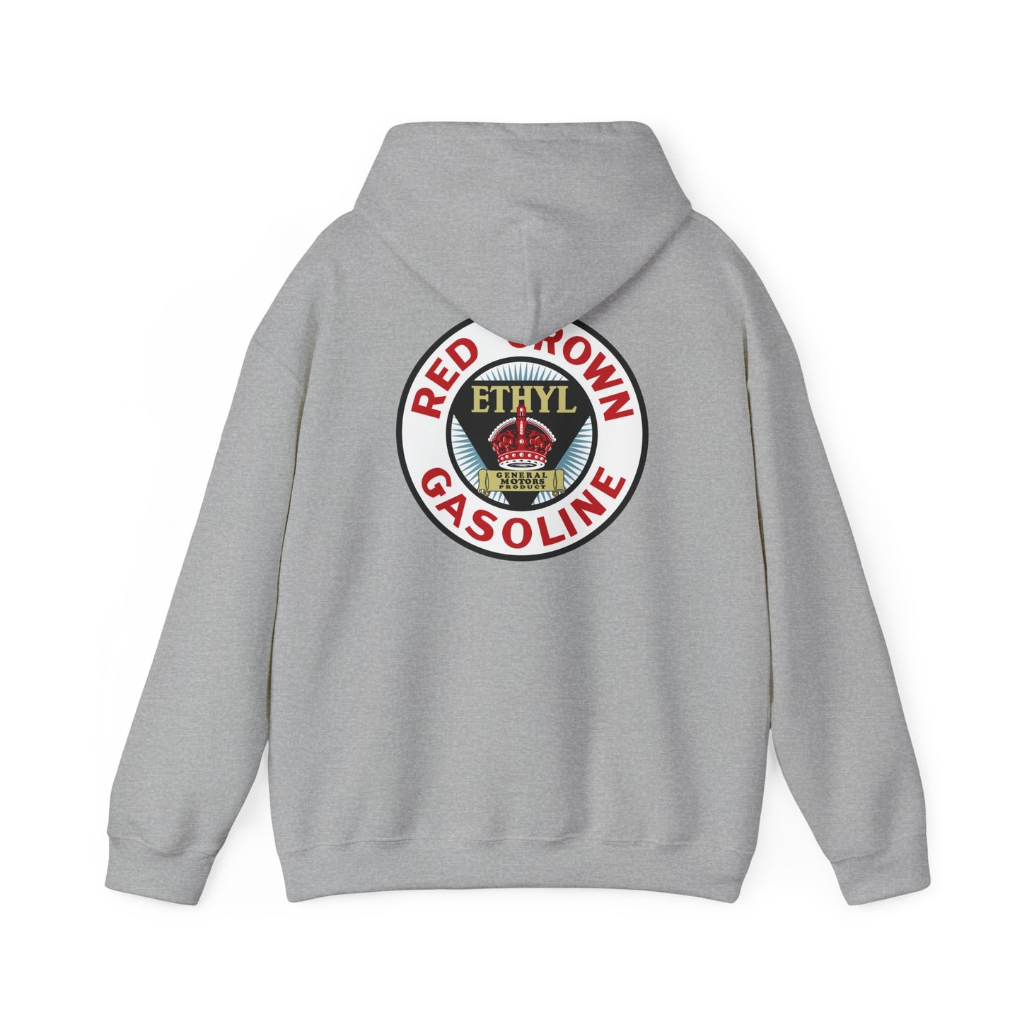 Red Crown Ethyl  Gasoline Logo Hoodie — Vintage Ethyl Oil Company Pullover