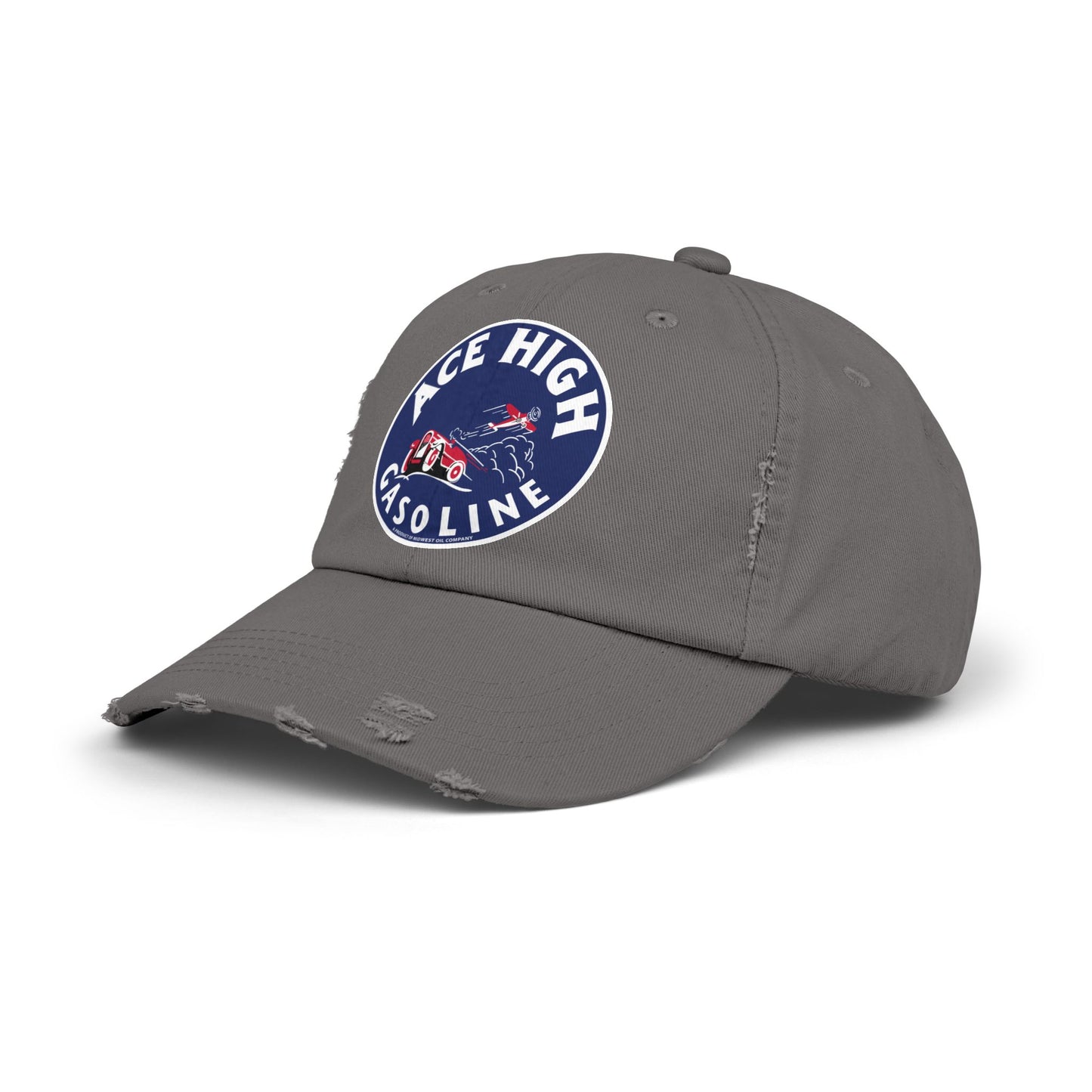 Ace High Gasoline Distressed Cap — Vintage Petroliana Hat | The Faded Label Co.