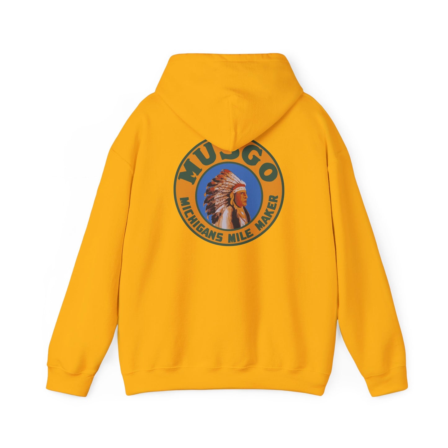 MUsgo Michigan’s Mile Maker Hoodie —Retro Native Chief Logo Sweatshirt