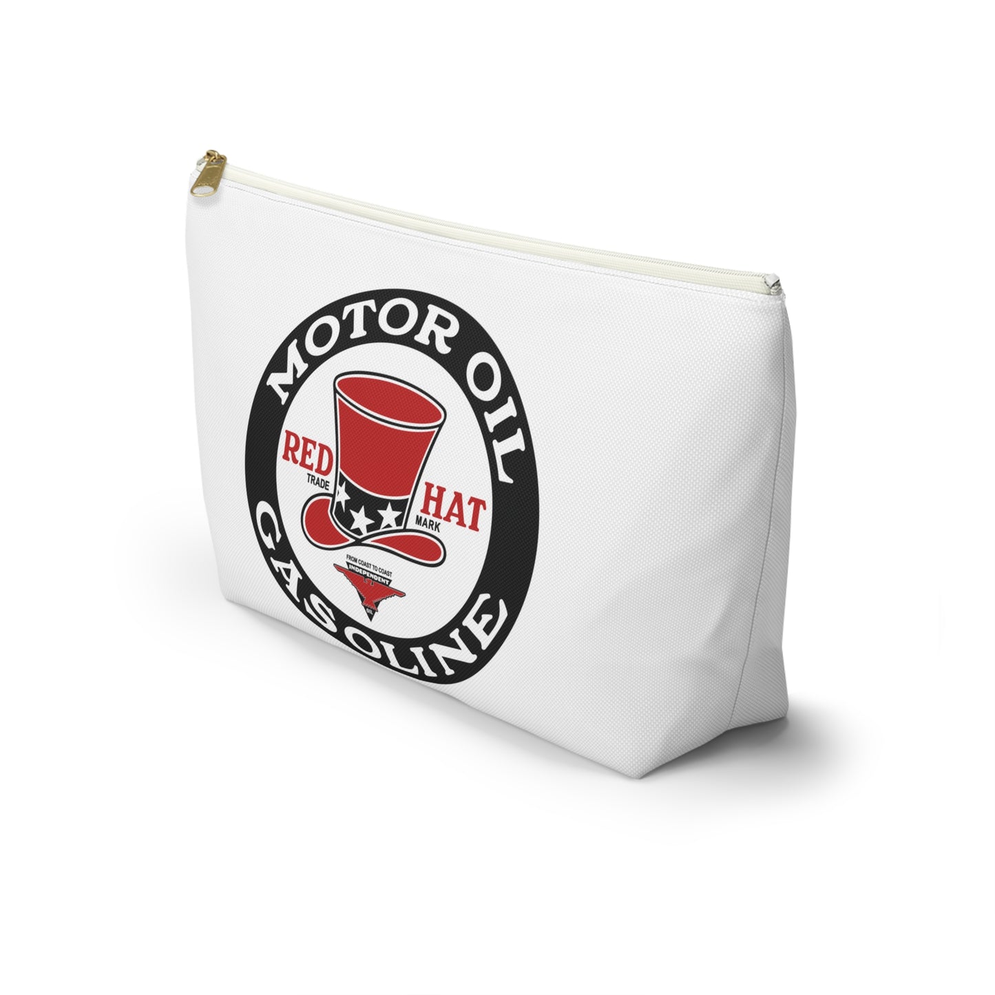 Red Hat Motor Oil & Gasoline Accessory Pouch — Vintage Rare Petroliana Gift | The Faded Label Co.