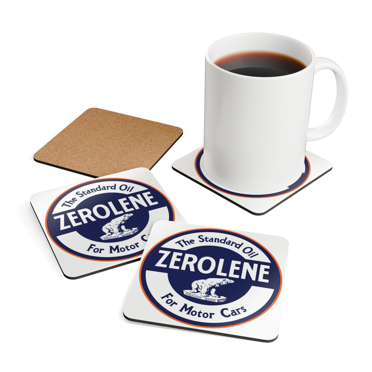 Zerolene Coaster Set — Vintage Standard Oil Petroliana Gift | The Faded Label Co.