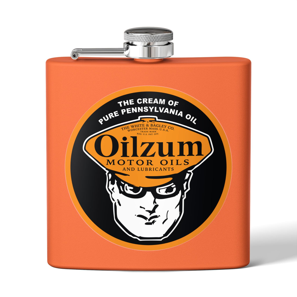 Oilzum Flask — Vintage Racing Motor Oil Petroliana Gift | The Faded Label Co.