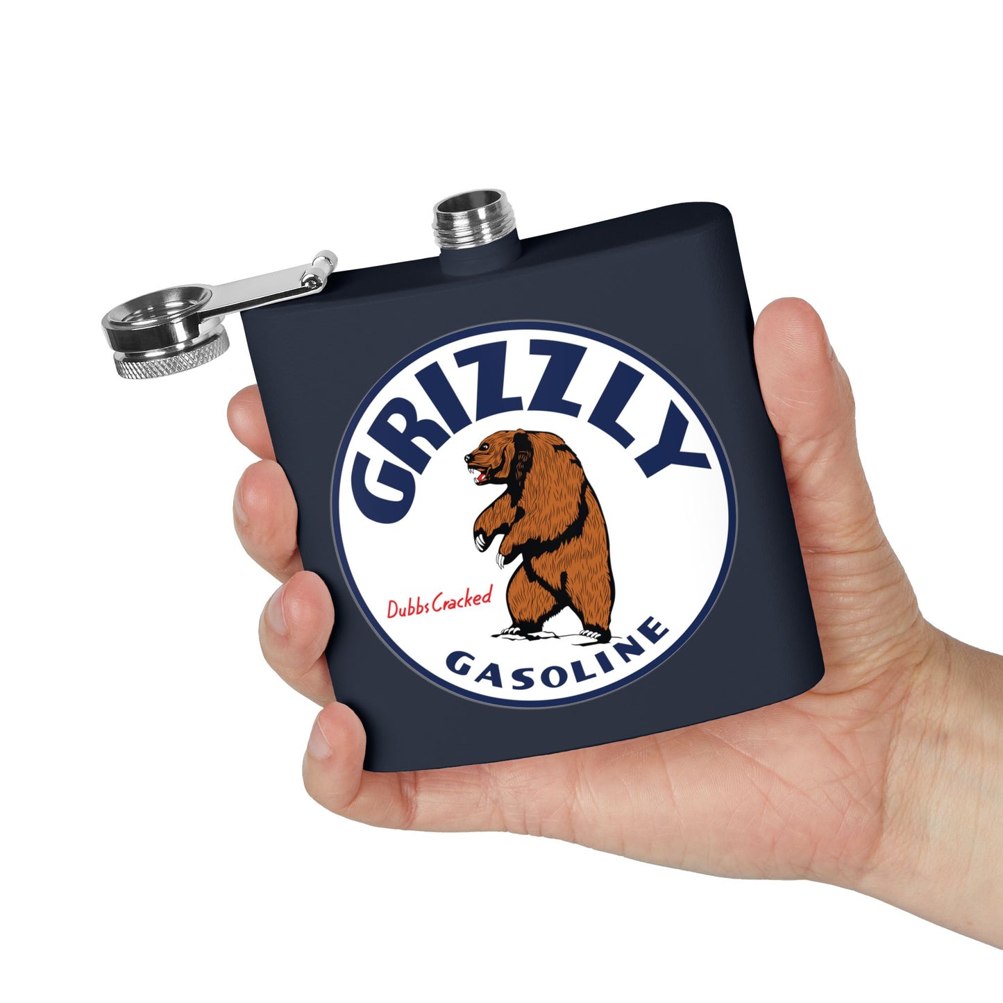 Grizzly Gasoline Flask — Vintage Montana Petroliana Gift | The Faded Label Co.