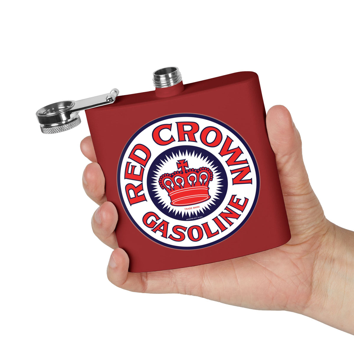 Red Crown Gasoline Flask — Vintage Standard Oil Petroliana Gift | The Faded Label Co.