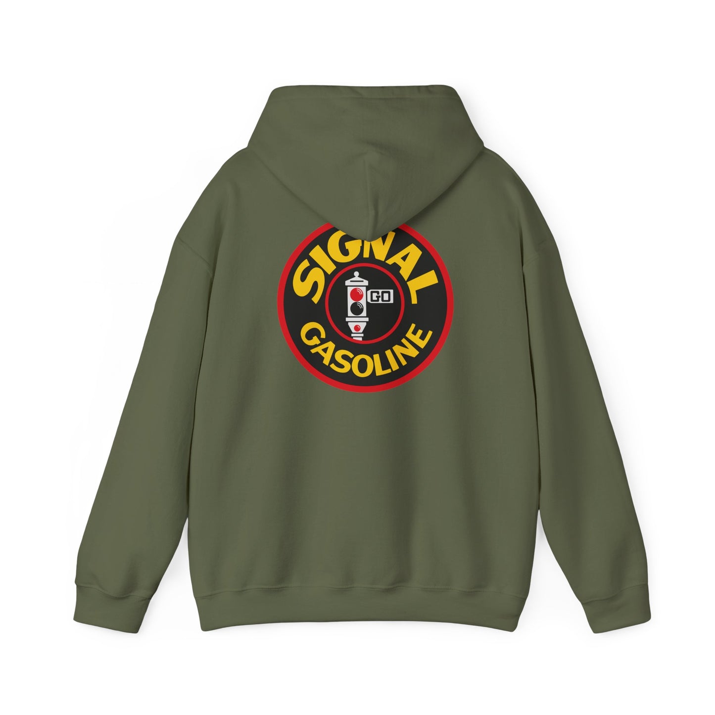 Signal Gasoline Hoodie — Vintage Traffic Signal Petroliana | The Faded Label Co.
