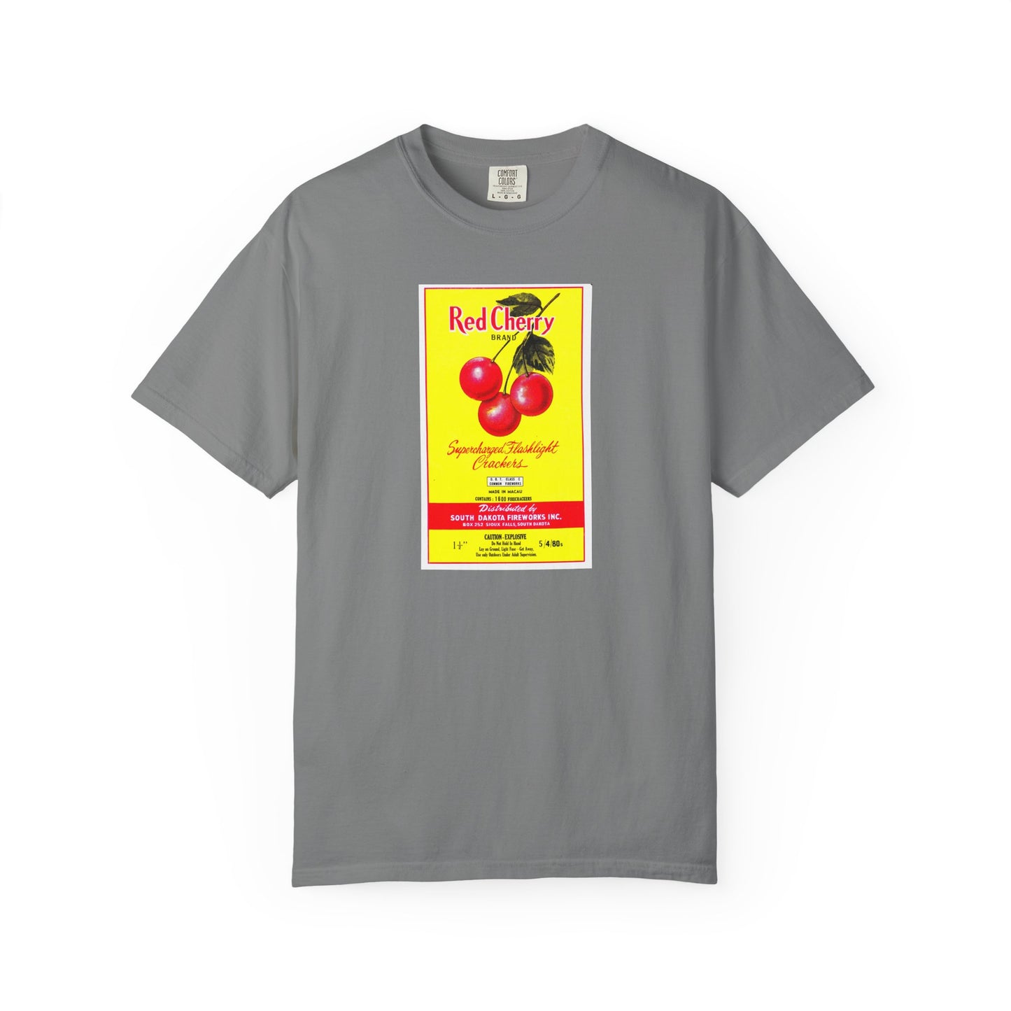 Red Cherry Brand Firecrackers t-shirt Blue Jean — America's 250th vintage fireworks tee — The Faded Label Co.