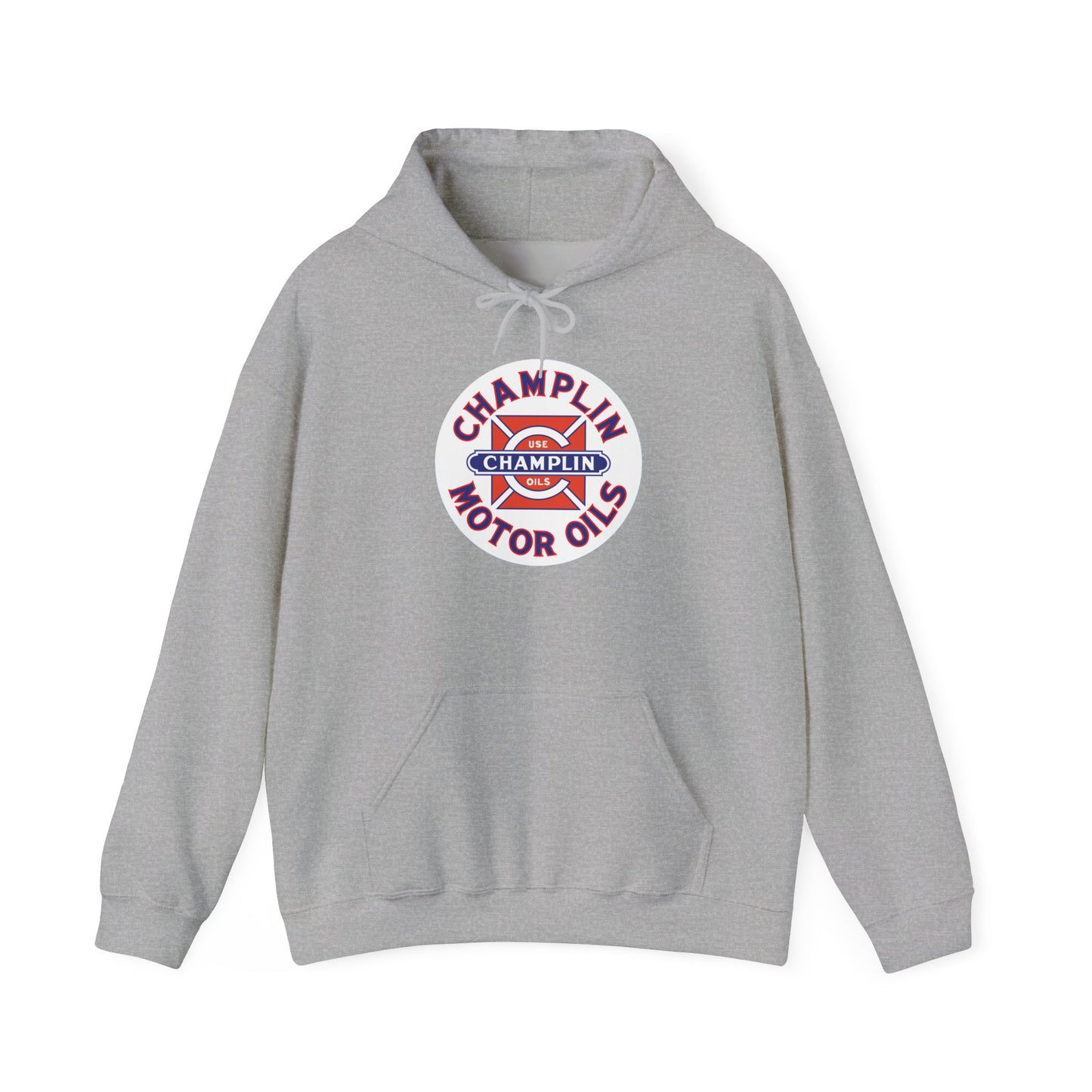Champlin Motor Oils Hoodie — Vintage Gasoline Logo Pullover