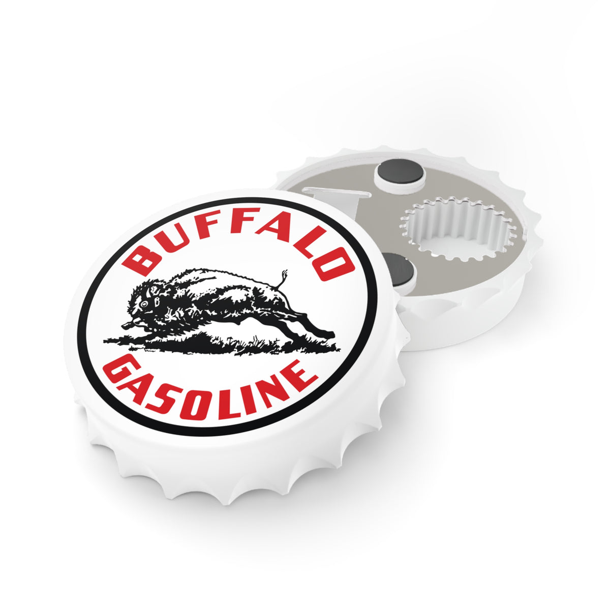 Buffalo Gasoline Bottle Opener — Vintage Petroliana Gift | The Faded Label Co.