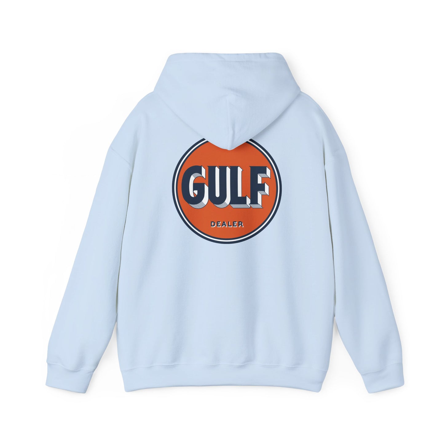 Gulf dealer Logo Hoodie — Vintage Orange Gas Station Crewneck