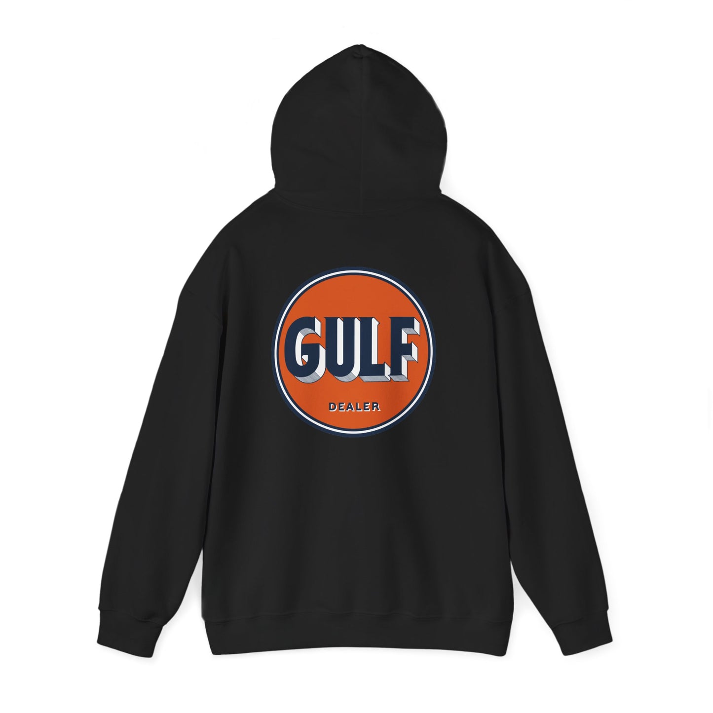 Gulf dealer Logo Hoodie — Vintage Orange Gas Station Crewneck