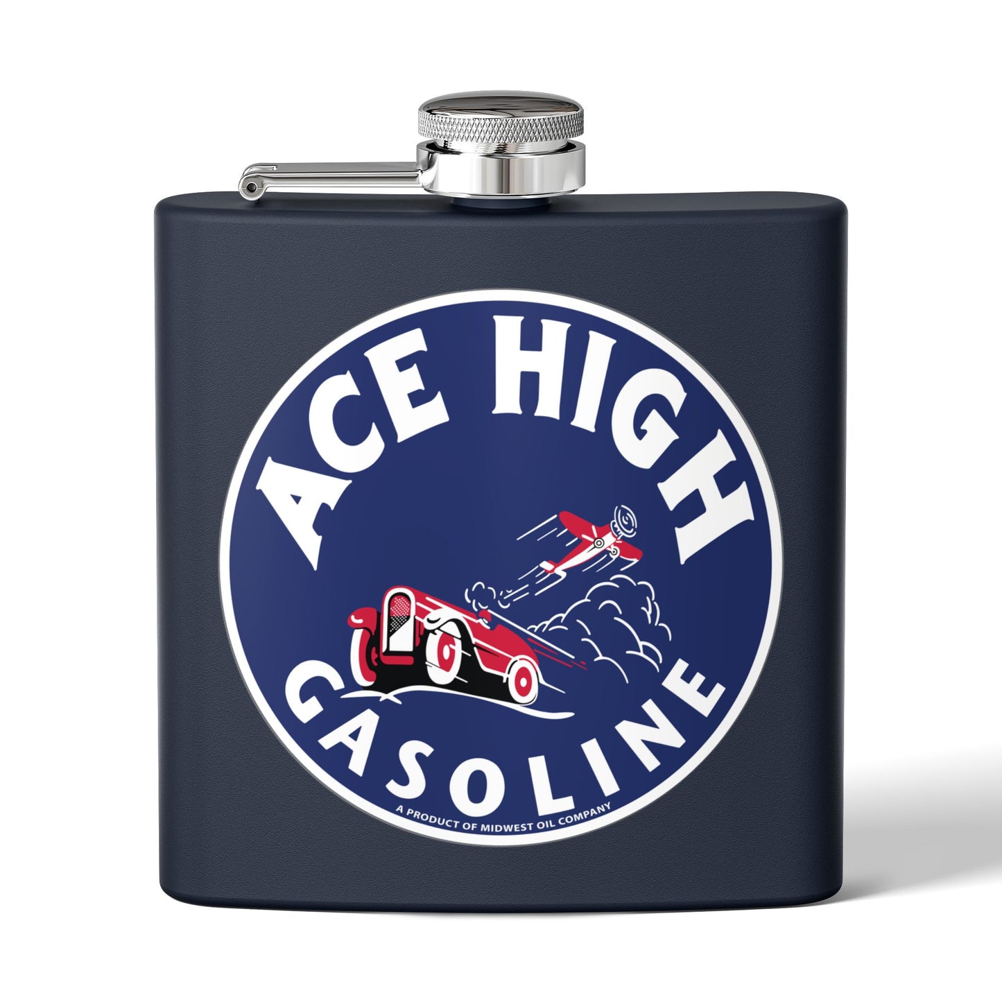 Ace High Gasoline Flask — Vintage Petroliana Gift | The Faded Label Co.