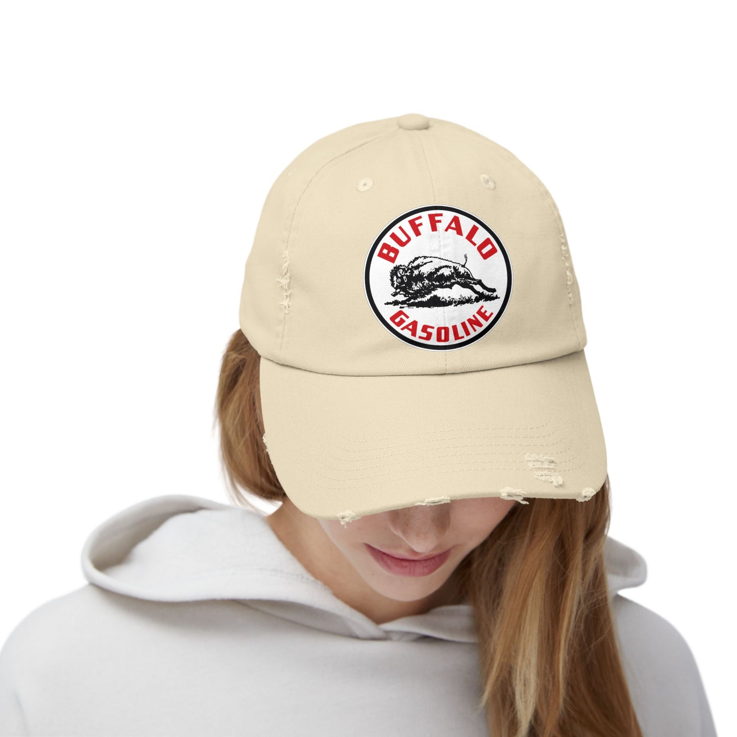 Buffalo Gasoline Distressed Cap — Vintage Petroliana Hat | The Faded Label Co.