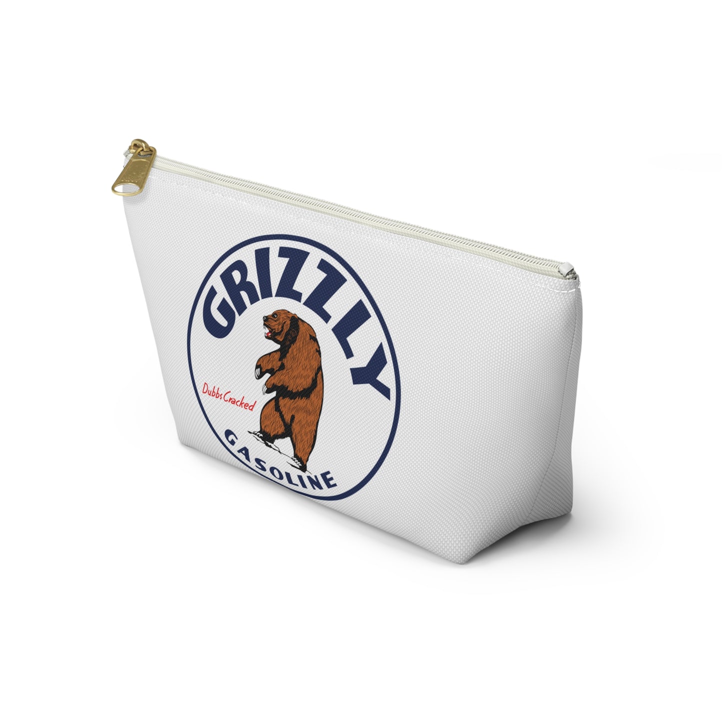 Grizzly Gasoline Accessory Pouch — Vintage Montana Petroliana Gift | The Faded Label Co.