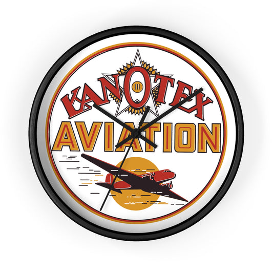 Kanotex Aviation wall clock — vintage petroliana decor — The Faded Label Co.