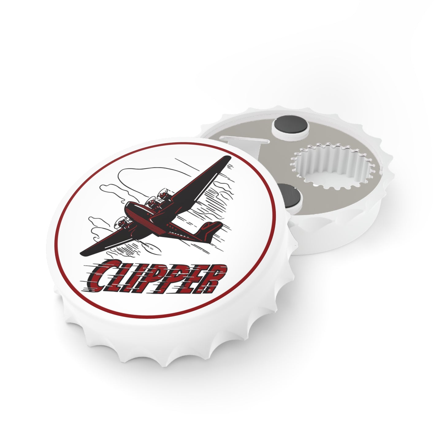 Clipper Petroleum bottle opener lifestyle — vintage Georgia petroliana bar accessory — The Faded Label Co.