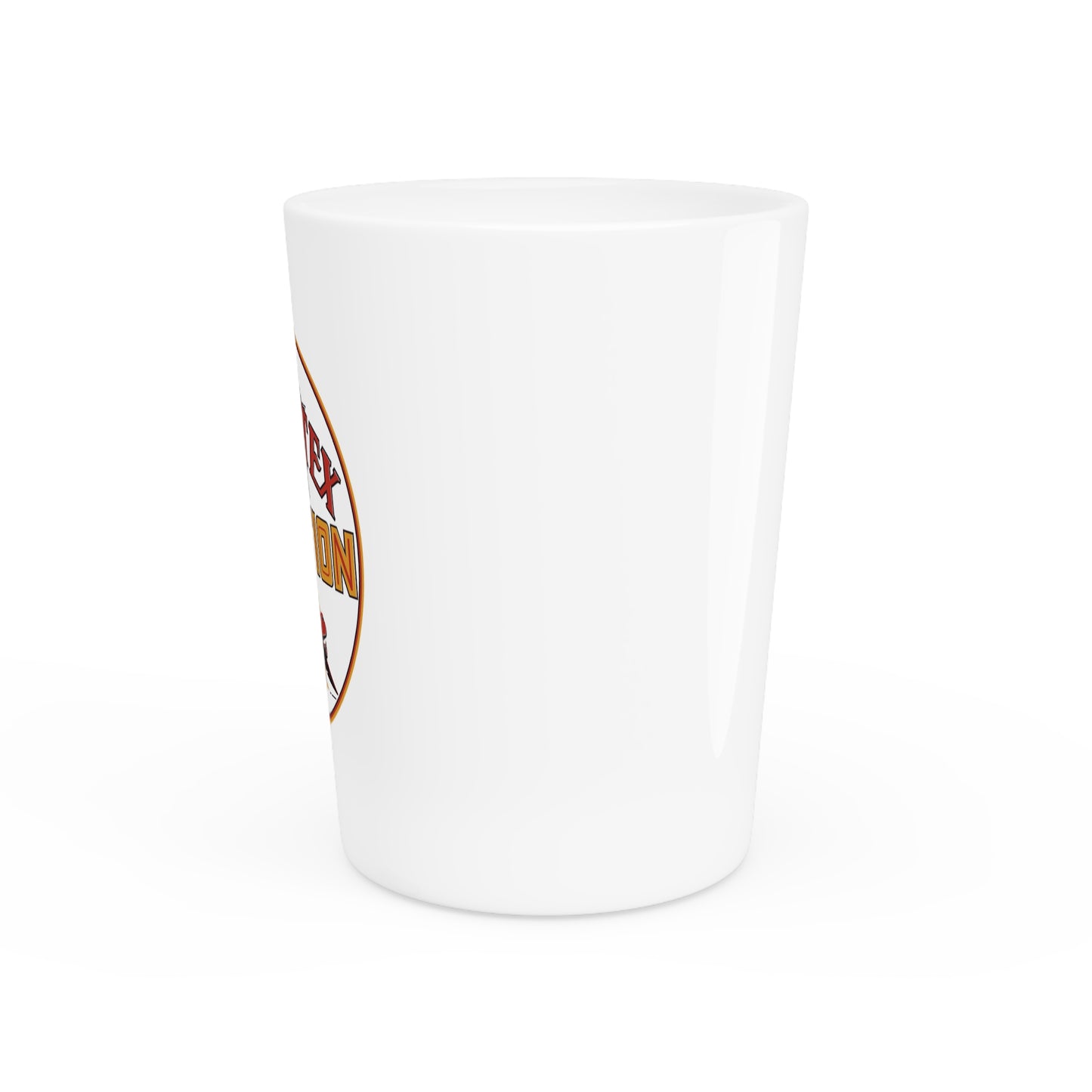 Kanotex Aviation shot glass lifestyle — vintage petroliana barware — The Faded Label Co.