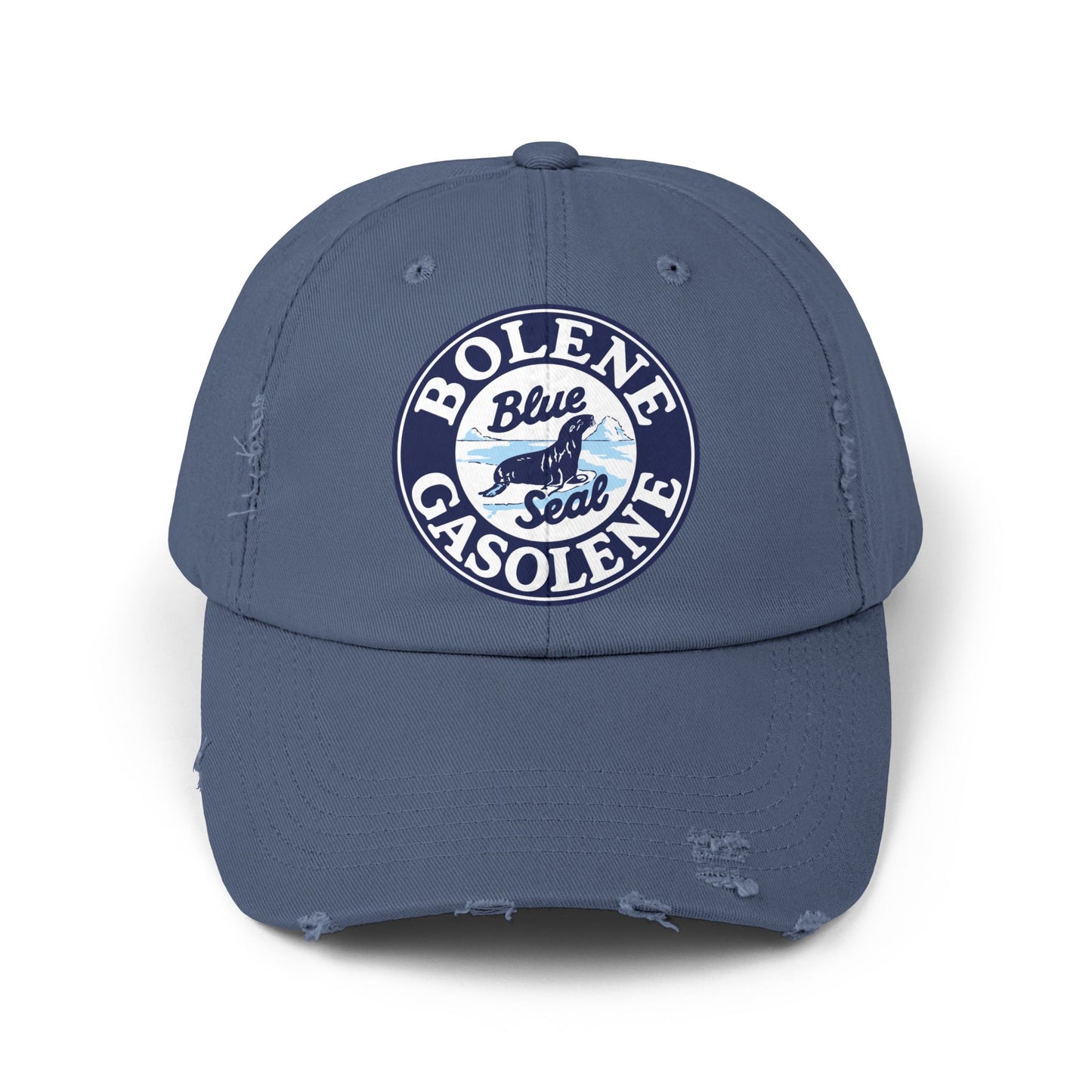 Bolene Blue Seal Gasolene Distressed Cap — Vintage Petroliana Hat | The Faded Label Co.