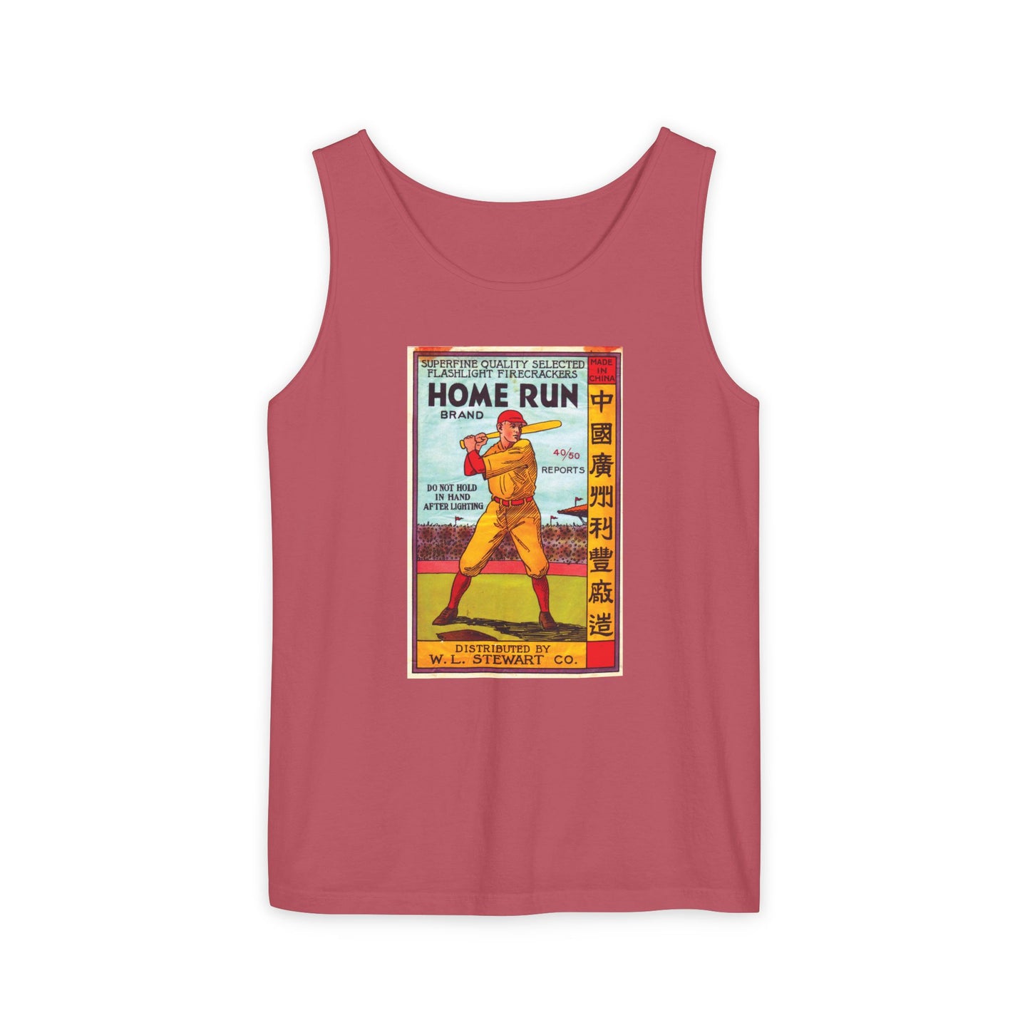 Home Run Firecrackers Unisex Tank Top — Vintage 4th of July Fireworks Art | The Faded Label Co.