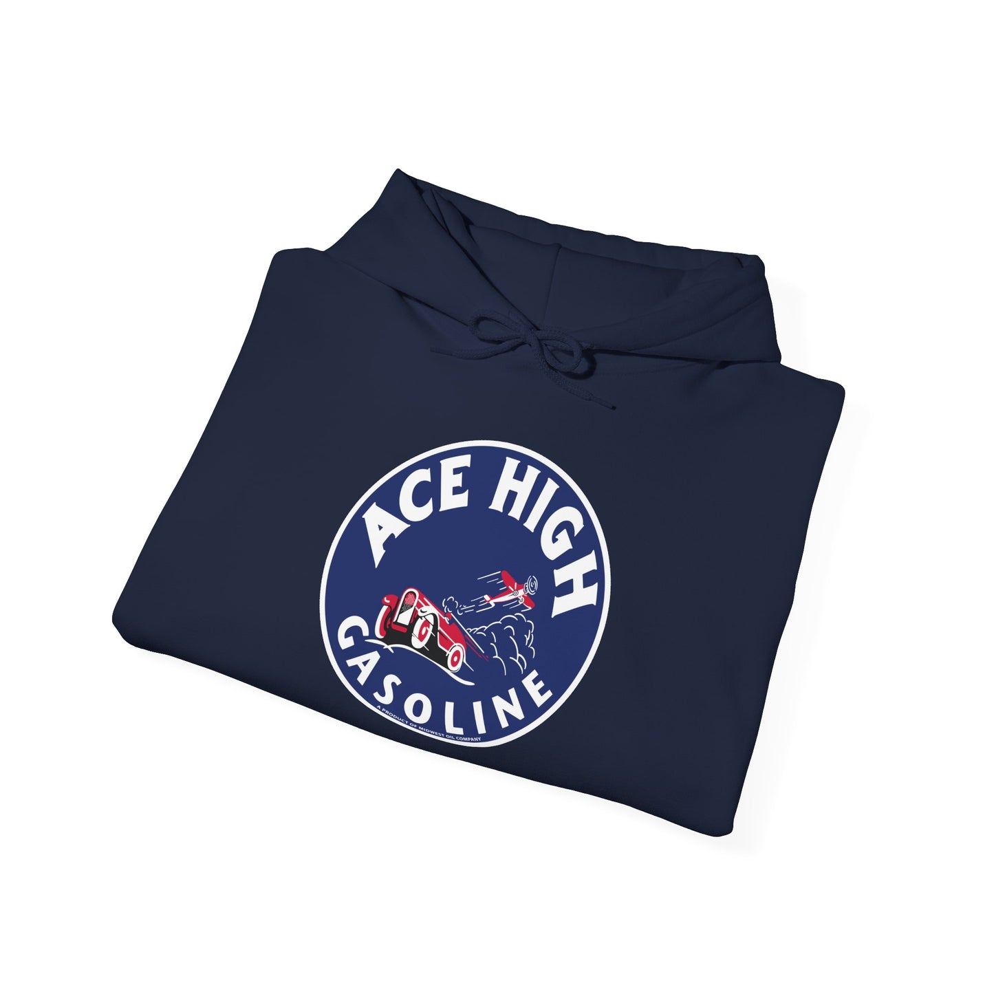 Ace High Gasoline Hoodie — Vintage Racing Logo Pullover