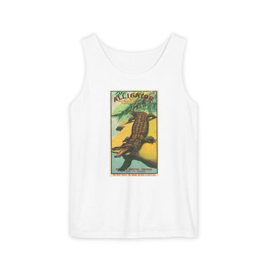 Alligator Firecrackers unisex tank top — vintage 4th of July fireworks art — The Faded Label Co.