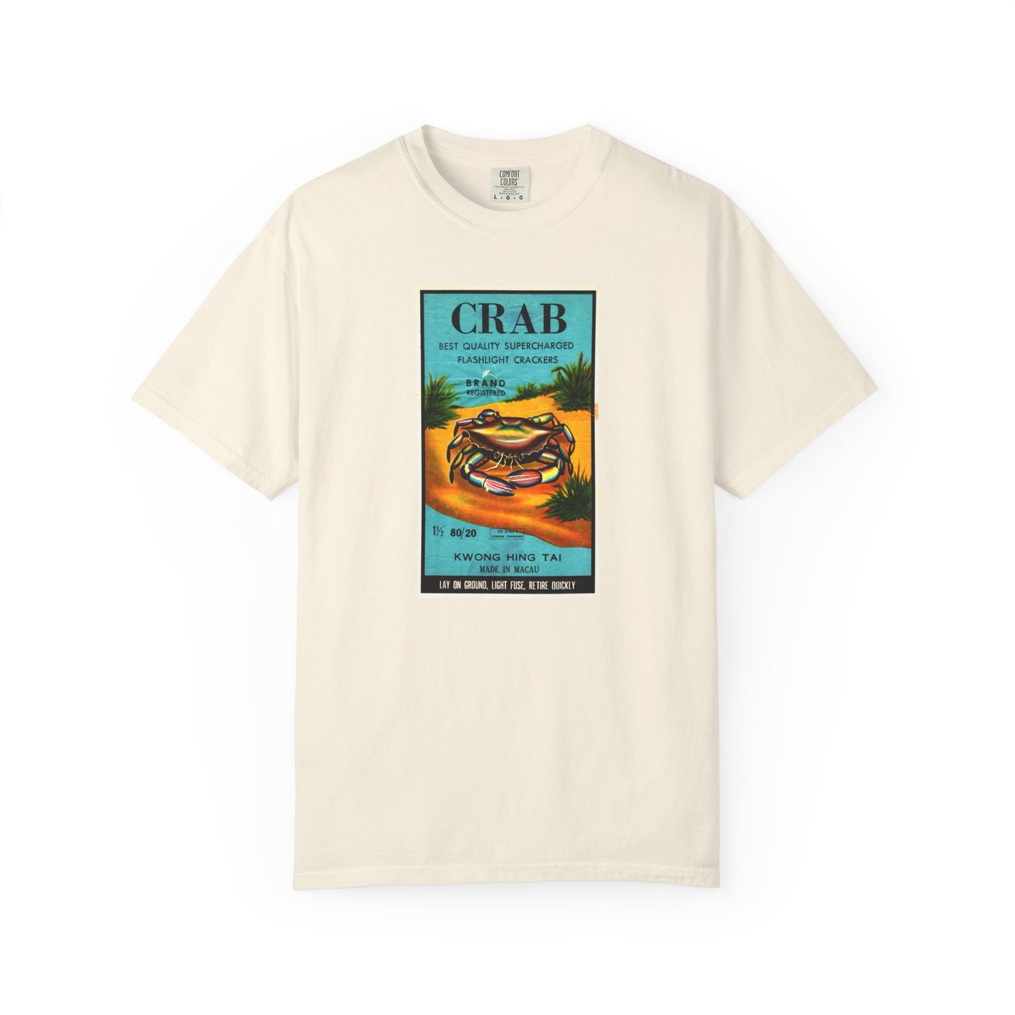 Crab Brand Firecrackers t-shirt Bay — America's 250th vintage fireworks graphic tee — The Faded Label Co.