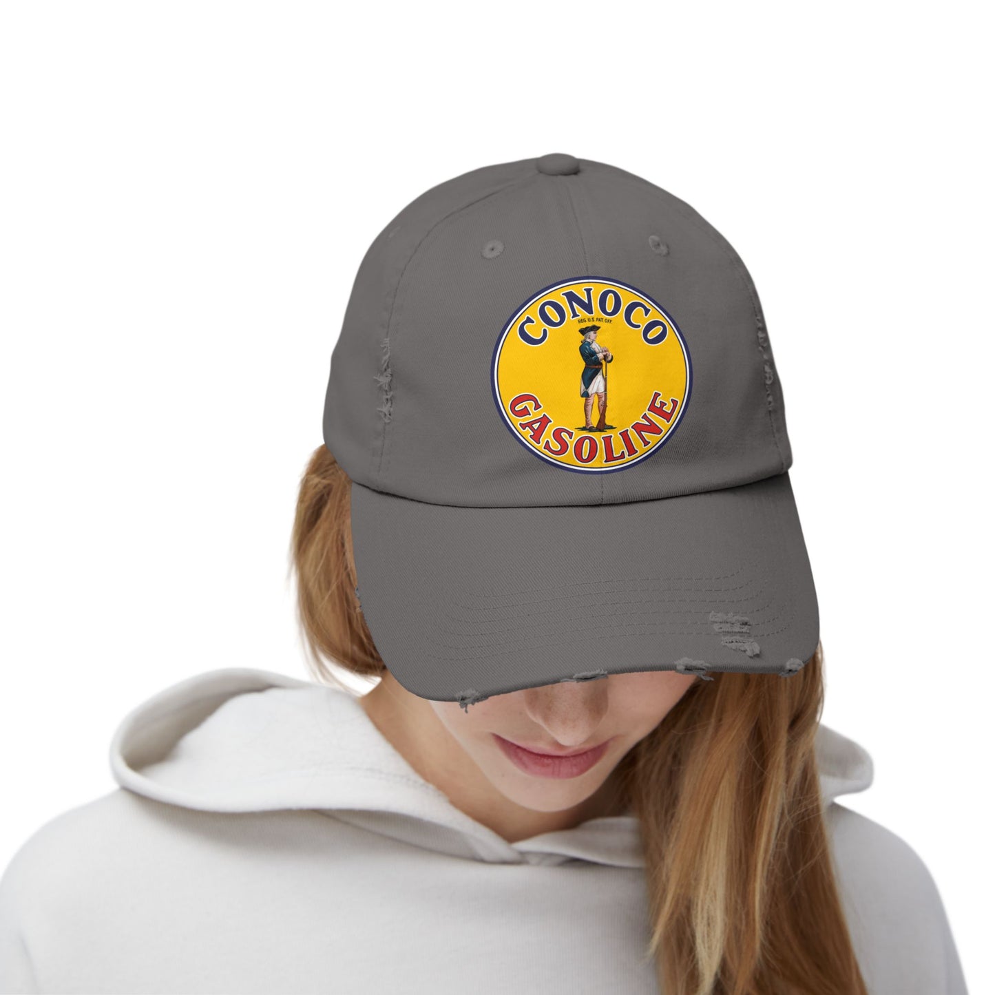 Conoco Minute Man Distressed Cap — Vintage Petroliana Hat | The Faded Label Co.
