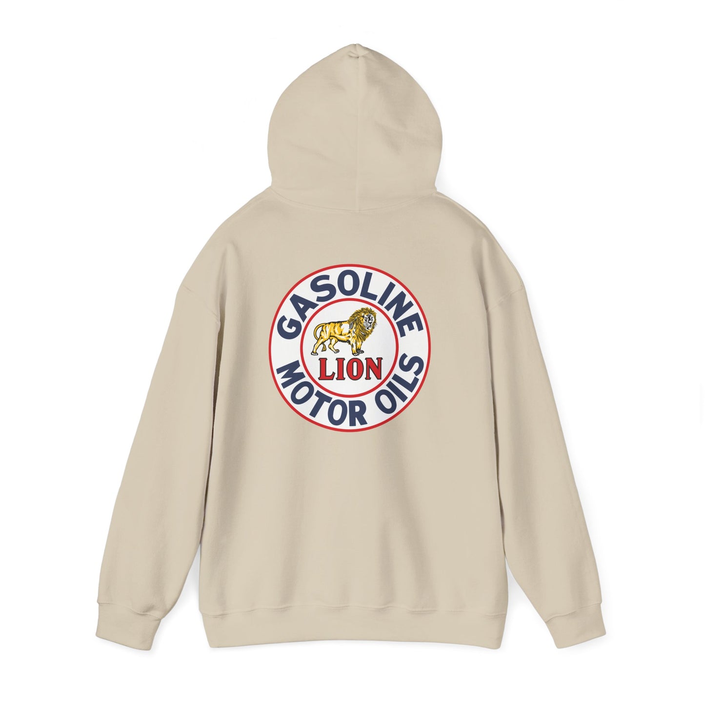 Gasoline Lion Motor Oils Hoodie — Vintage Racing Logo Pullover