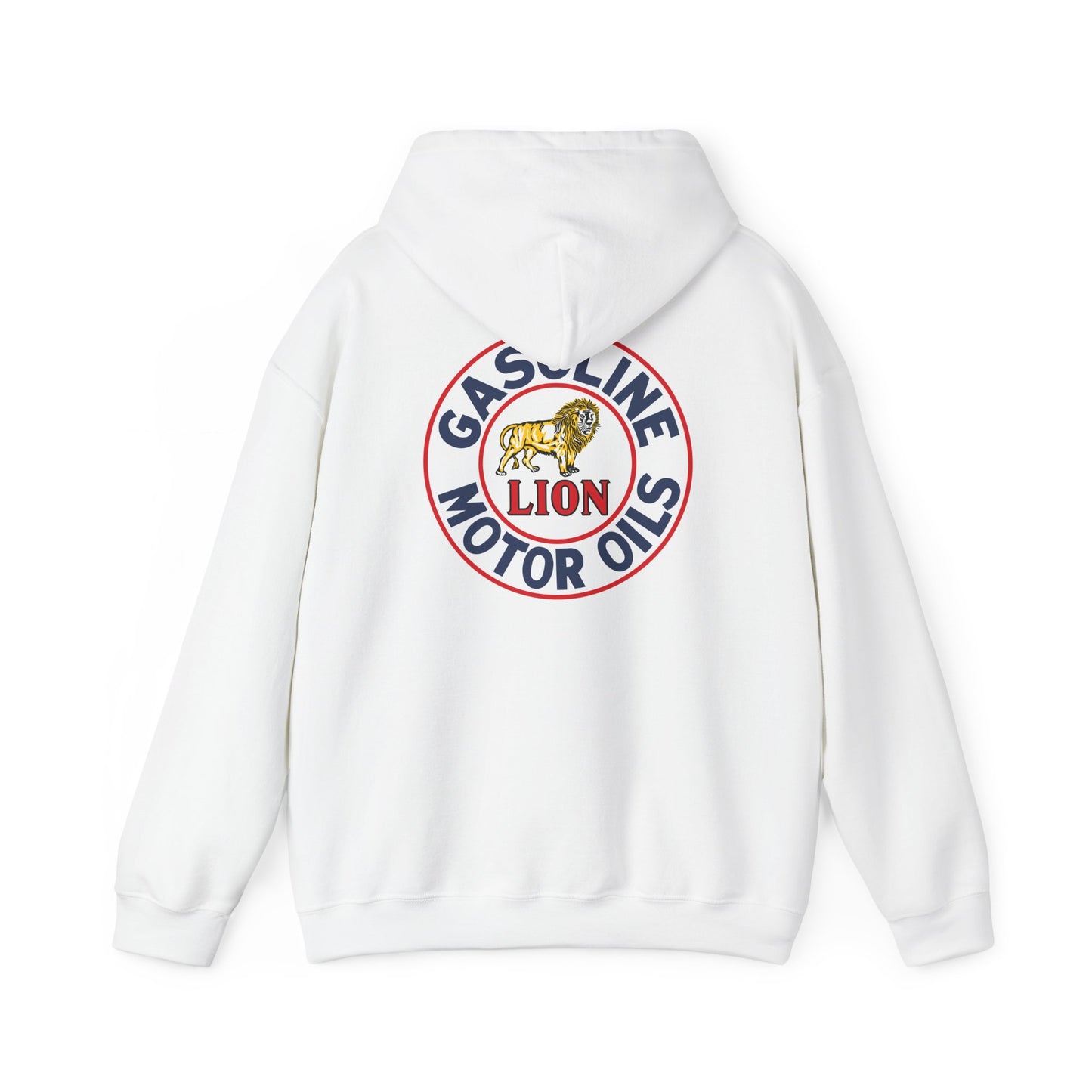 Gasoline Lion Motor Oils Hoodie — Vintage Racing Logo Pullover