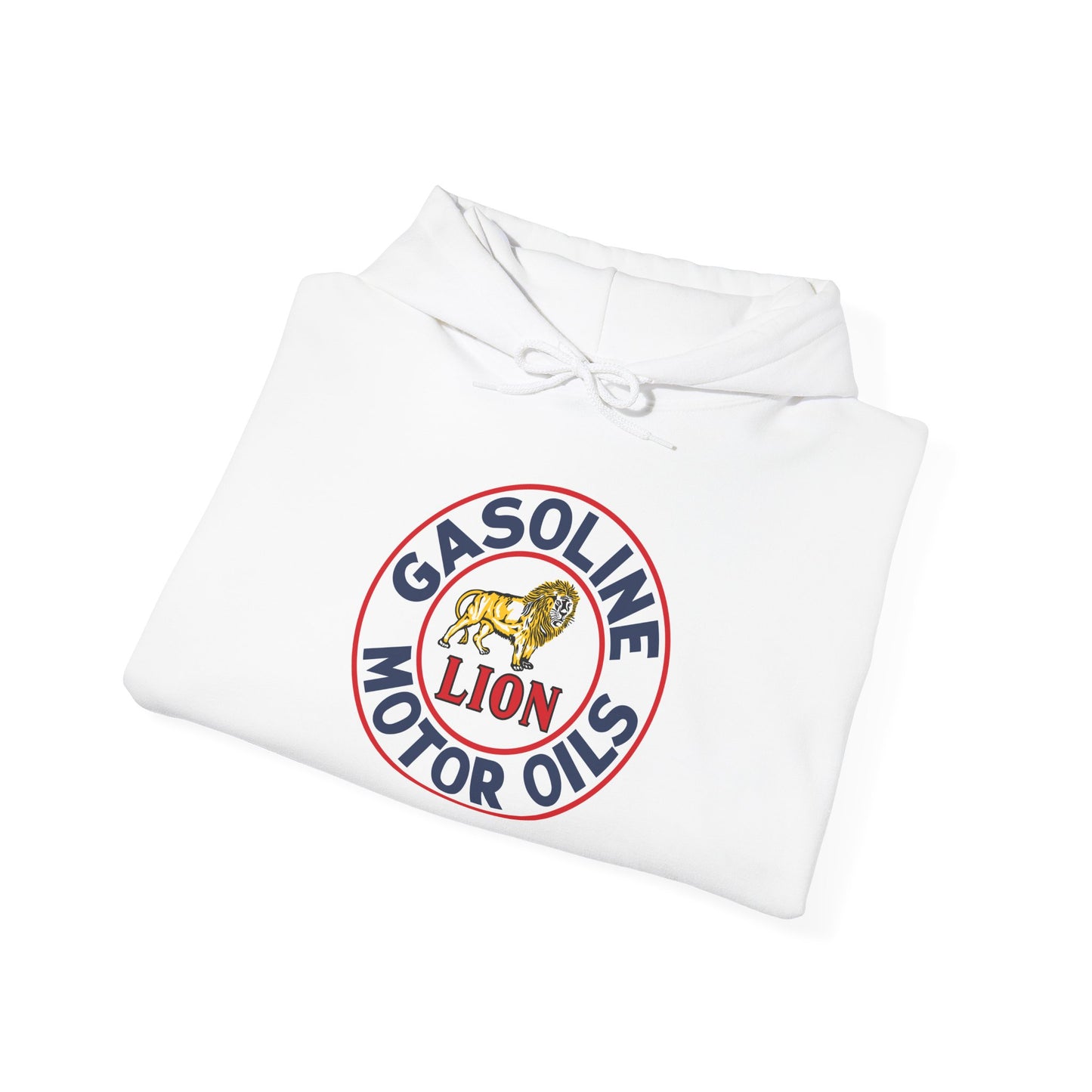 Gasoline Lion Motor Oils Hoodie — Vintage Racing Logo Pullover