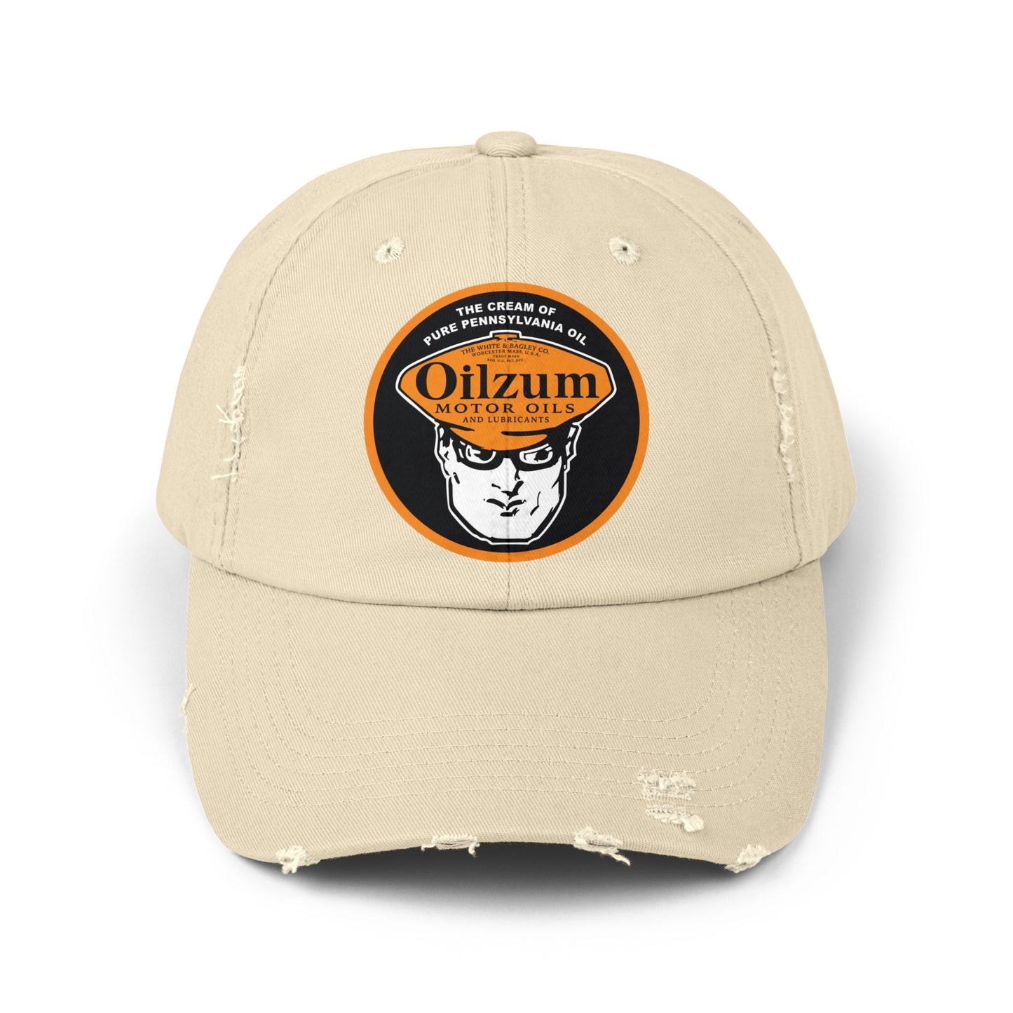 Oilzum Distressed Cap — Vintage Racing Motor Oil Hat | The Faded Label Co.