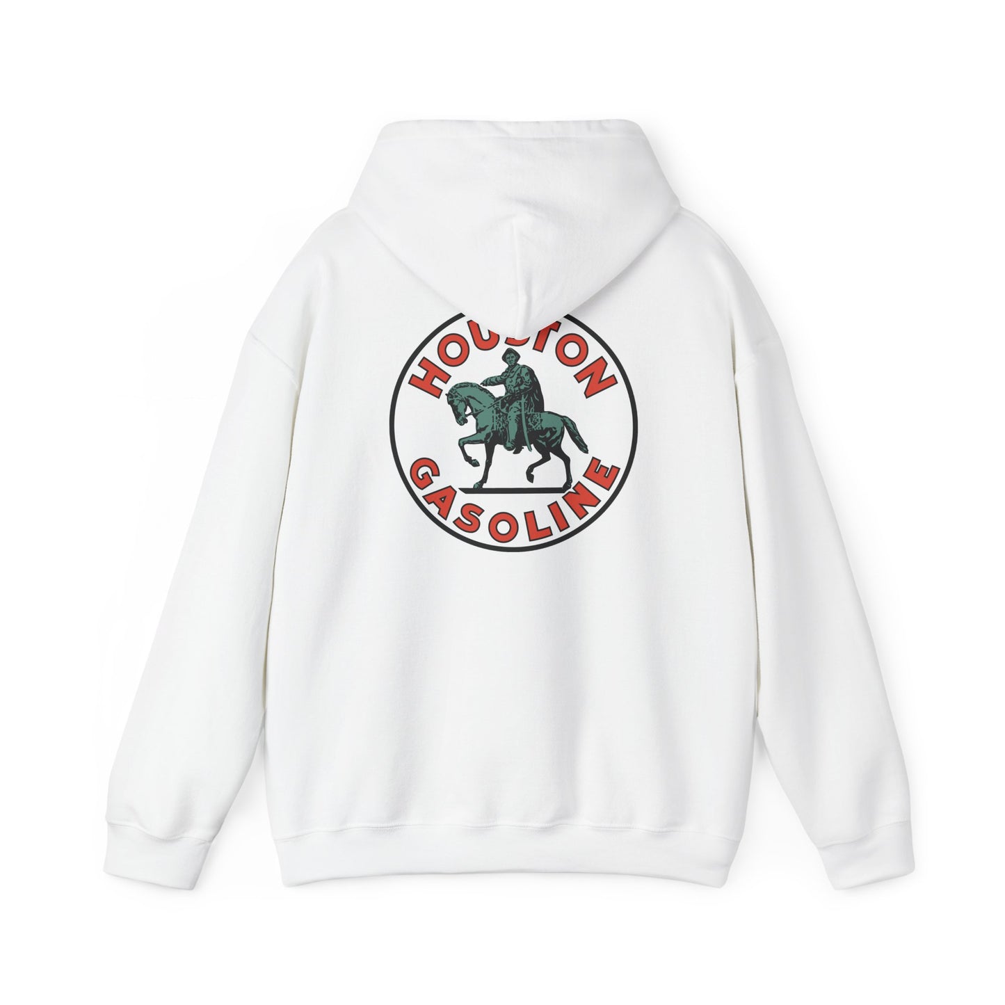 Houston Gasoline Logo Hoodie — Vintage Equestrian Gas Station Crewneck