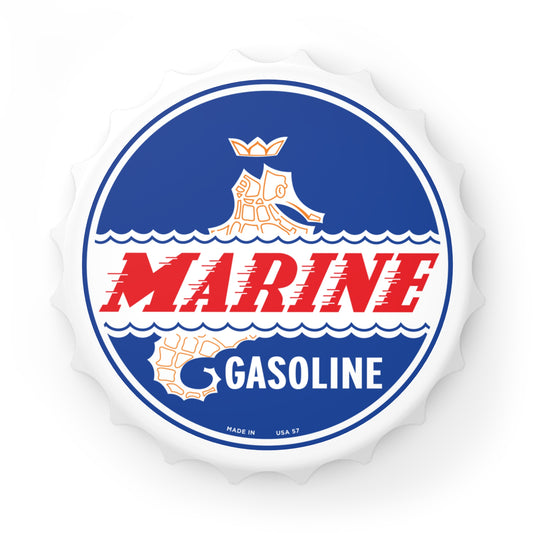 Marine Gasoline bottle opener — vintage petroliana gift — The Faded Label Co.